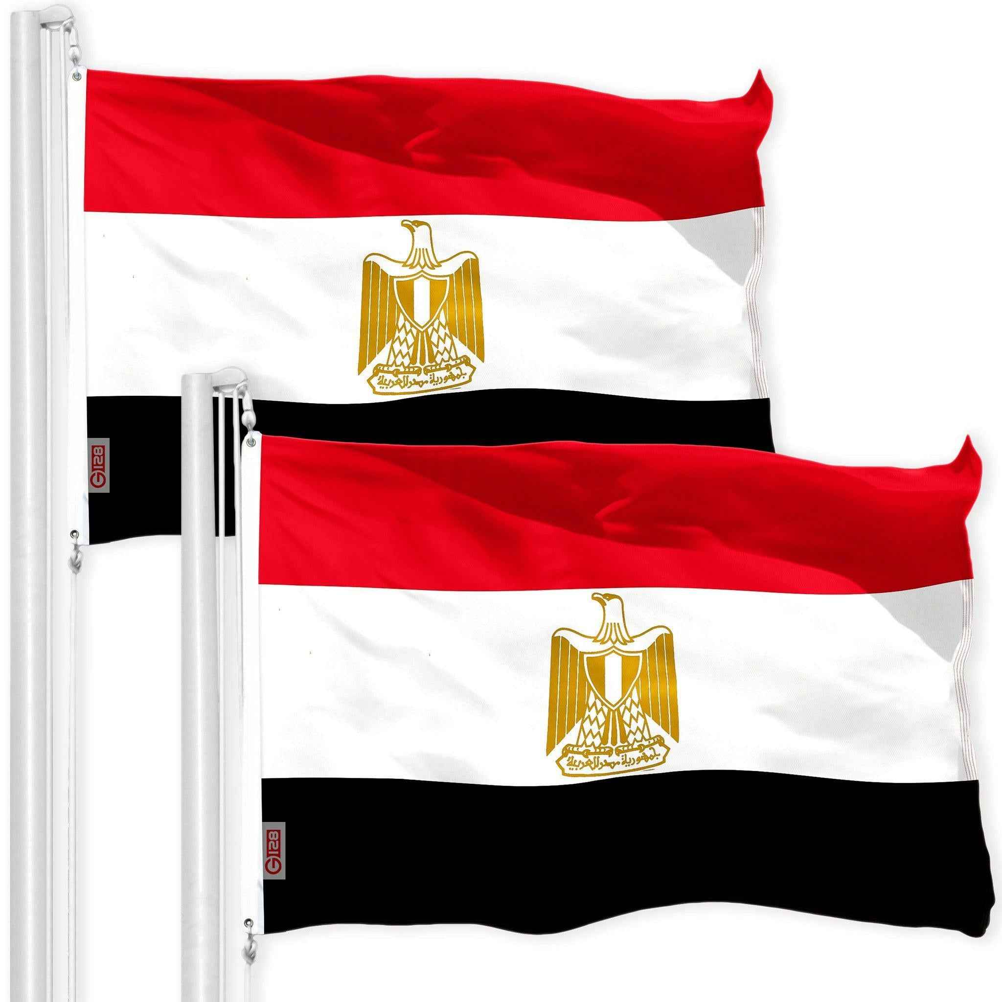 Egypt Egyptian Flag 3x5 Ft 2-Pack 150D Printed Polyester By G128