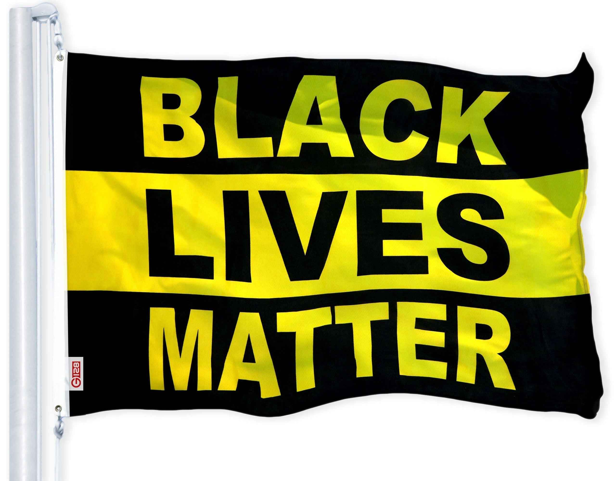 G128 Black Lives Matter (Black/Yellow) Flag | 3x5 feet | Printed 150D Quality Polyester