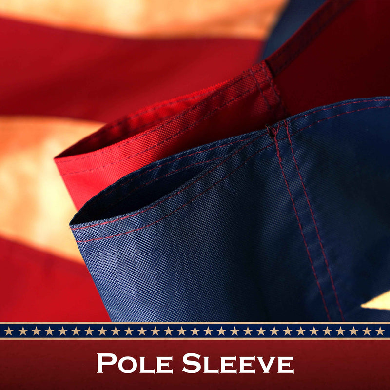 G128 2 Pack: American USA Tea-Stained Flag | 2.5x4 Ft | ToughWeave Pro Series Pole Sleeve Embroidered 420D Polyester | Embroidered Stars