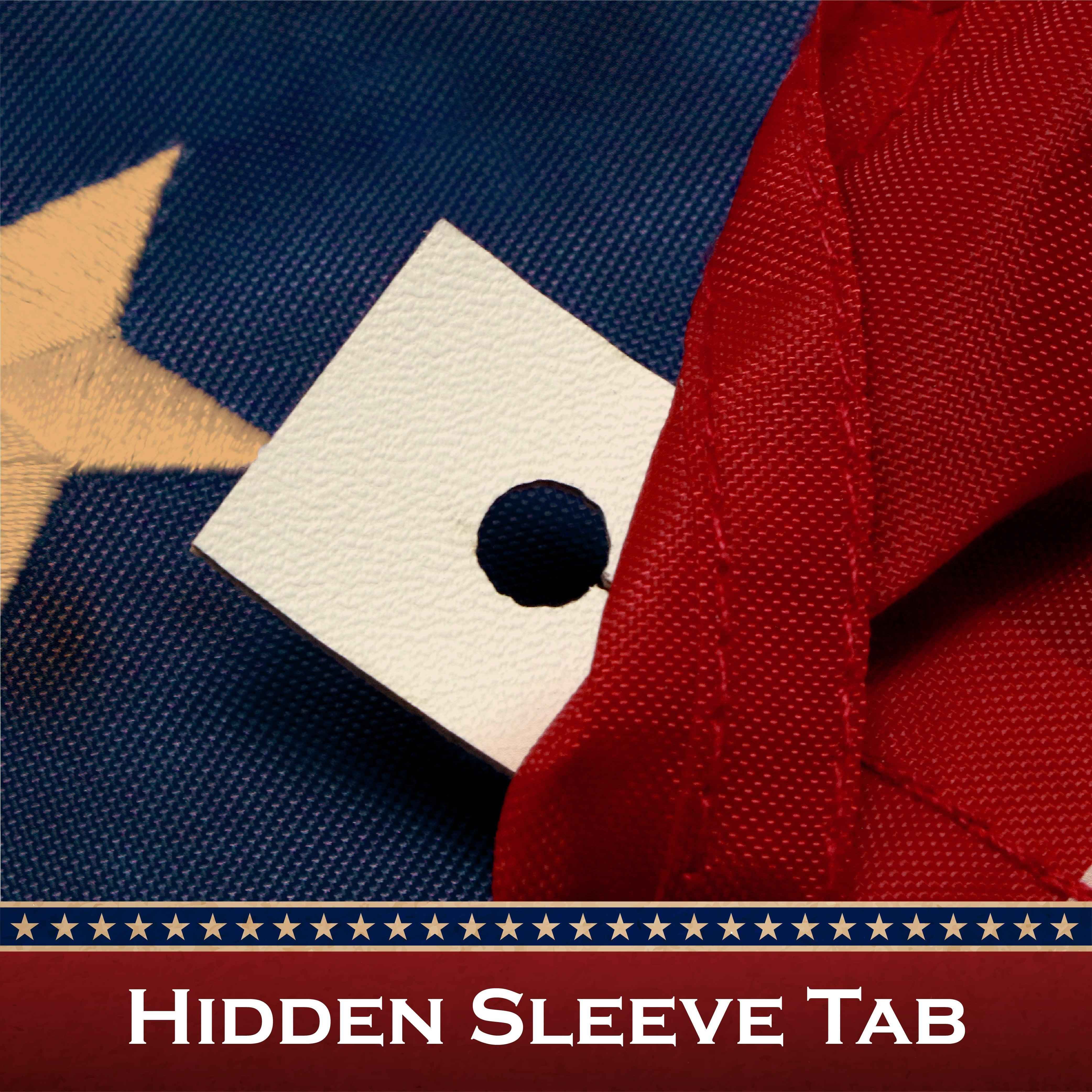 G128 2 Pack: American USA Tea-Stained Flag | 2.5x4 Ft | ToughWeave Pro Series Pole Sleeve Embroidered 420D Polyester | Embroidered Stars