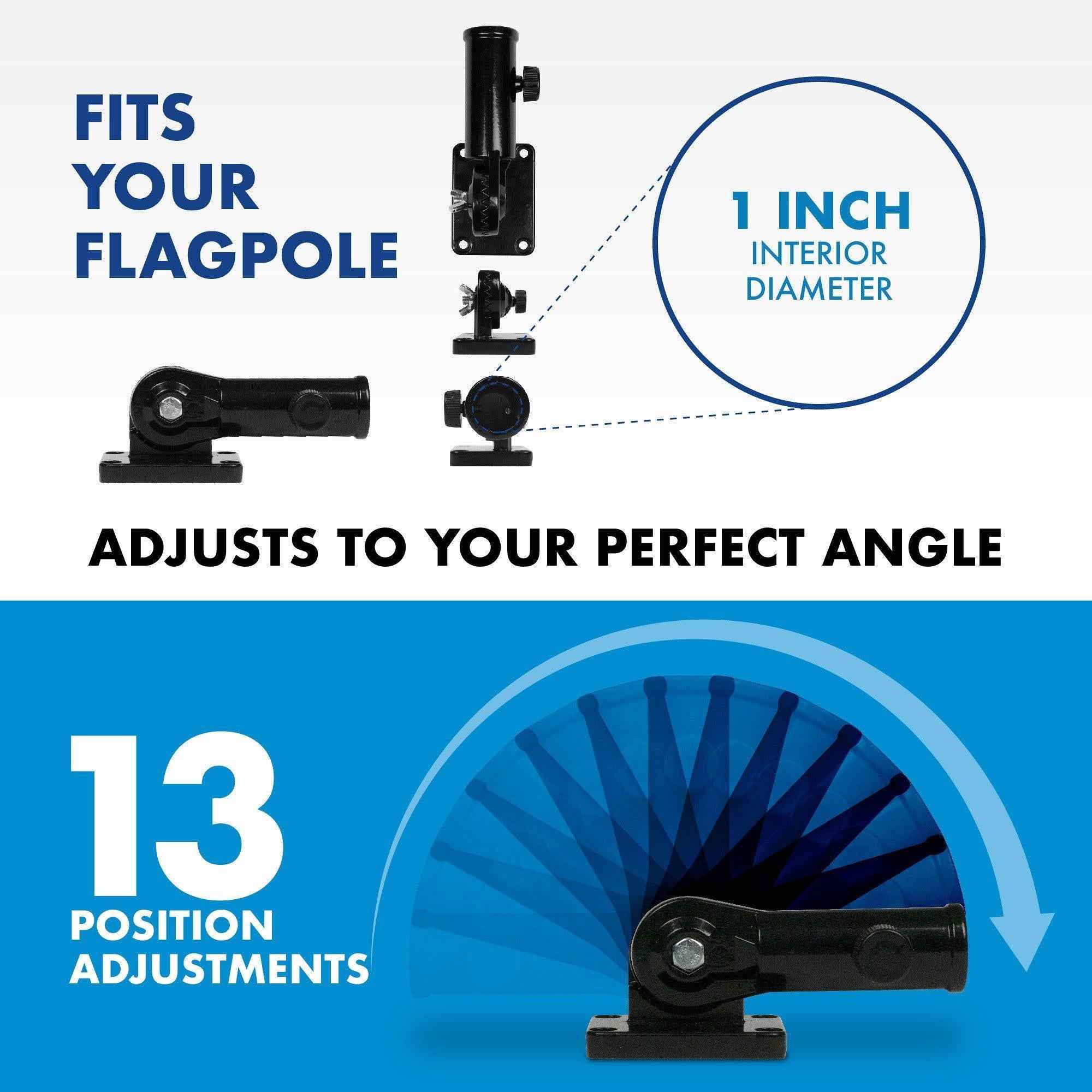 G128 Combo Pack: 6 Ft Tangle Free Aluminum Spinning Flagpole (Black) & Barbados Barbadian Flag 3x5 Ft, LiteWeave Pro Series Printed 150D Polyester | Pole with Flag Included