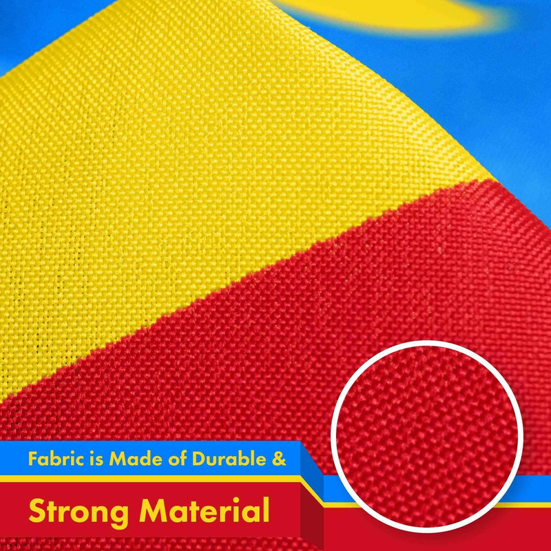 G128 Democratic Republic of the Congo Flag | 3x5 Ft | LiteWeave Pro Series Printed 150D Poly | Country Flag, Indoor/Outdoor, Vibrant Colors, Brass Grommets, Thicker and More Durable Than 100D 75D Poly
