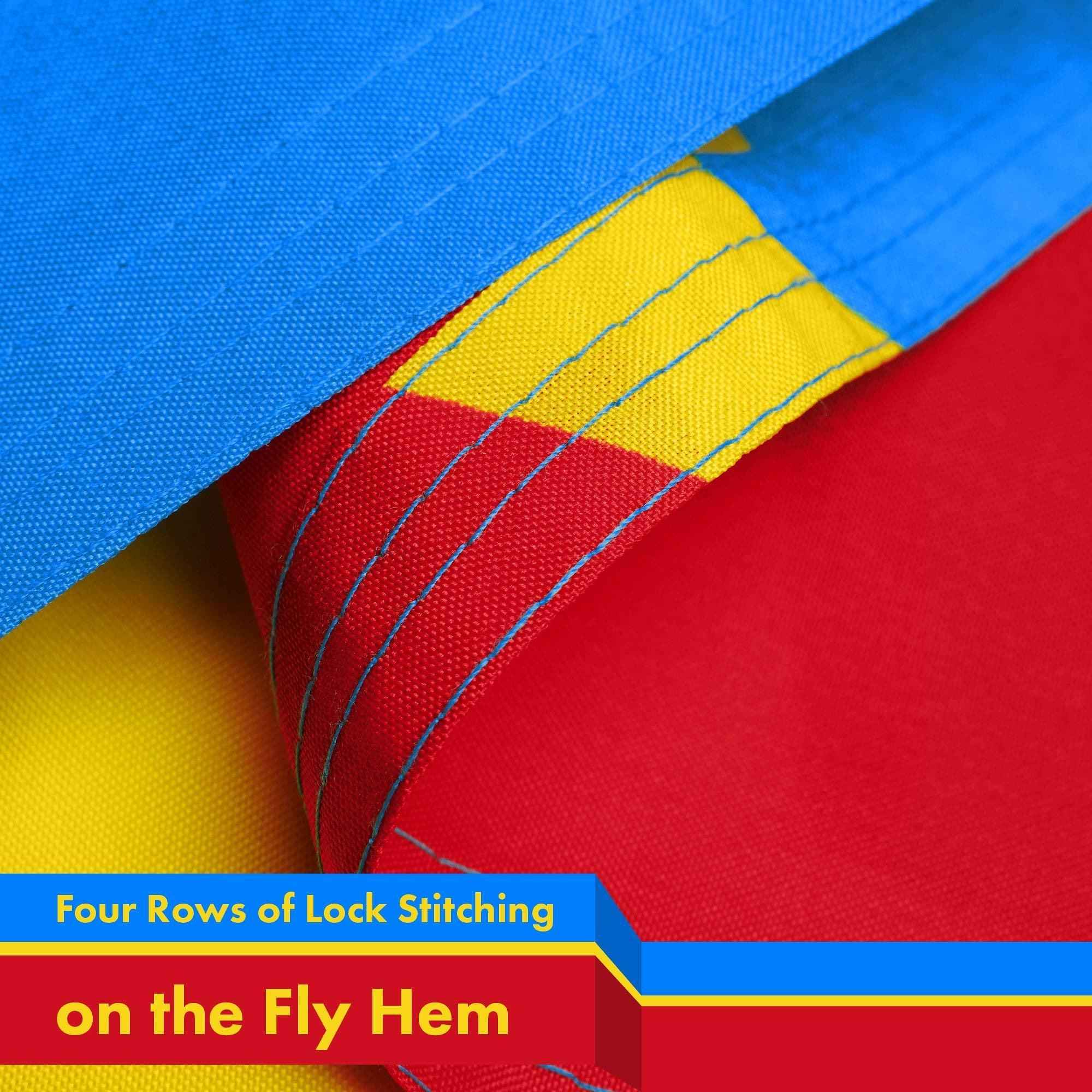 G128 Democratic Republic of the Congo Flag | 3x5 Ft | LiteWeave Pro Series Printed 150D Poly | Country Flag, Indoor/Outdoor, Vibrant Colors, Brass Grommets, Thicker and More Durable Than 100D 75D Poly