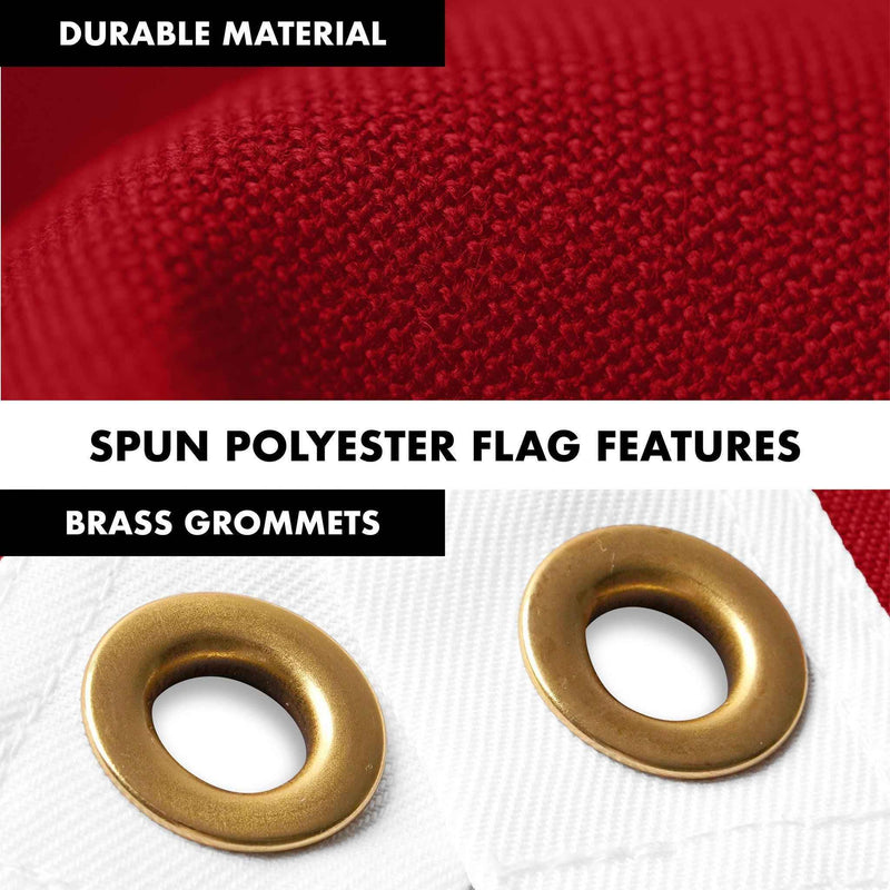 G128 Combo Pack: 5 Ft Tangle Free Aluminum Spinning Flagpole (Black) & Florida FL State Flag 2x3 Ft, StormFlyer Series Embroidered 220GSM Spun Polyester | Pole with Flag Included