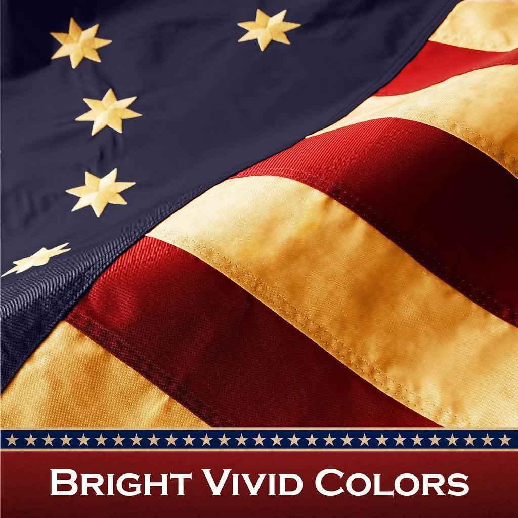 G128 3 Pack: Bennington 76 Tea-Stained Flag | 2.5x4 Ft | ToughWeave Pro Series Pole Sleeve Embroidered 420D Polyester | Historical Flag, Embroidered Design, High Quality, NO Flagpole Included