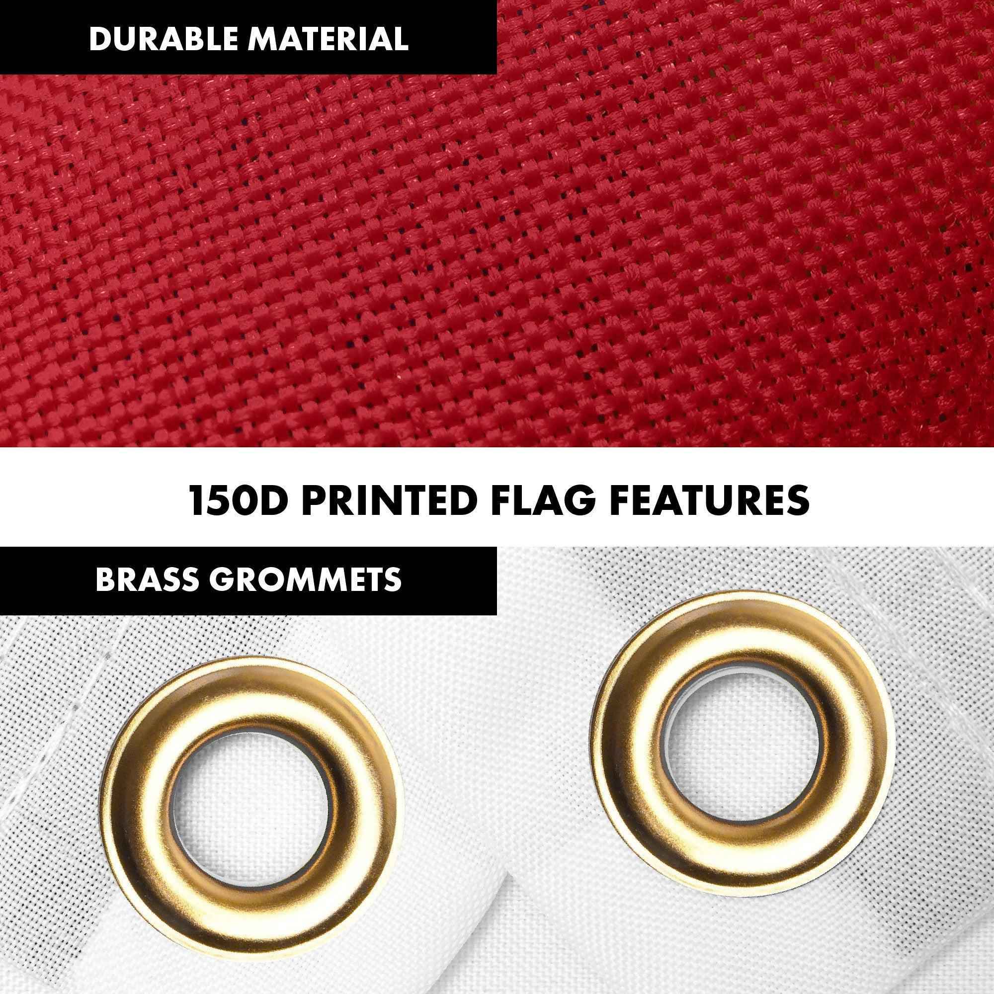 G128 Combo Pack: 6 Ft Tangle Free Aluminum Spinning Flagpole (Silver) & Utah 2023 New Version UT State Flag 3x5 Ft, LiteWeave Pro Series Printed 150D Polyester | Pole with Flag Included