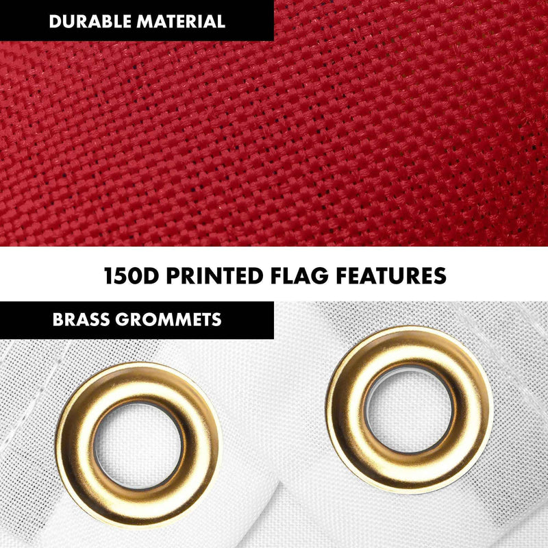 G128 Combo Pack: 6 Ft Tangle Free Aluminum Spinning Flagpole (Silver) & Utah 2023 New Version UT State Flag 3x5 Ft, LiteWeave Pro Series Printed 150D Polyester | Pole with Flag Included