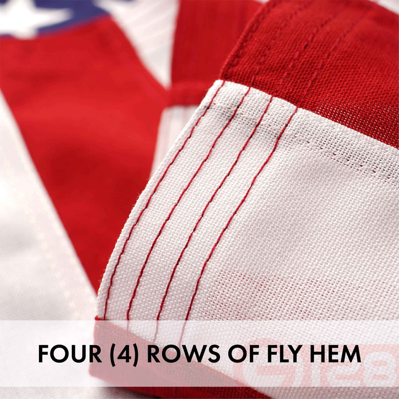 G128 American Flag 220GSM Embroidered Spun Polyester 4x6 Ft