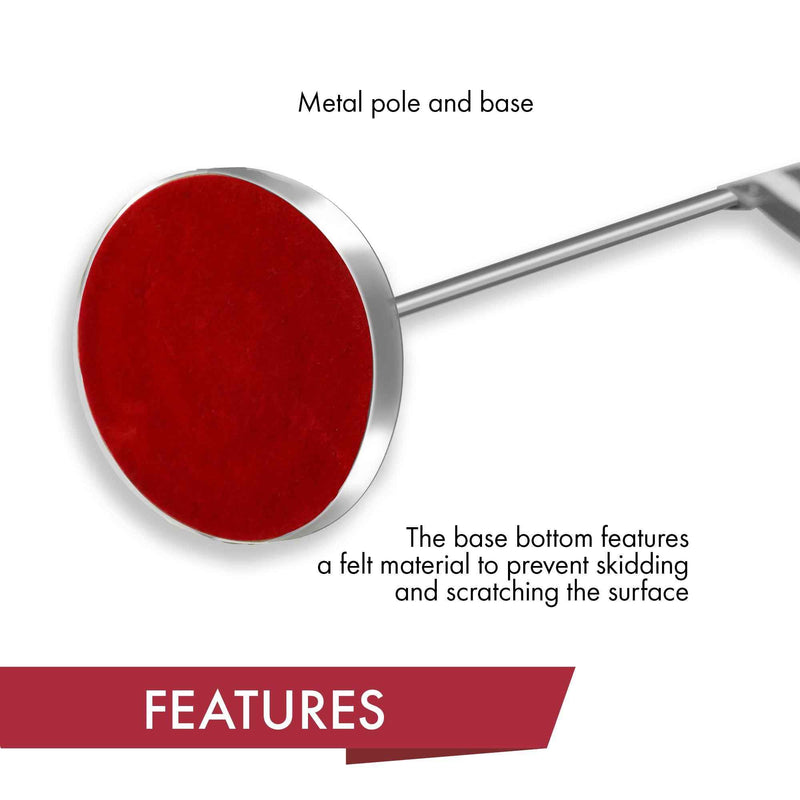 G128 France French Deluxe Desk Flag Set | 8.5x5.5 In | Printed 300D Polyester, with Silver Dome and Base, 15" Metal Pole, Decorations For Office, Home and Festival Events Celebration