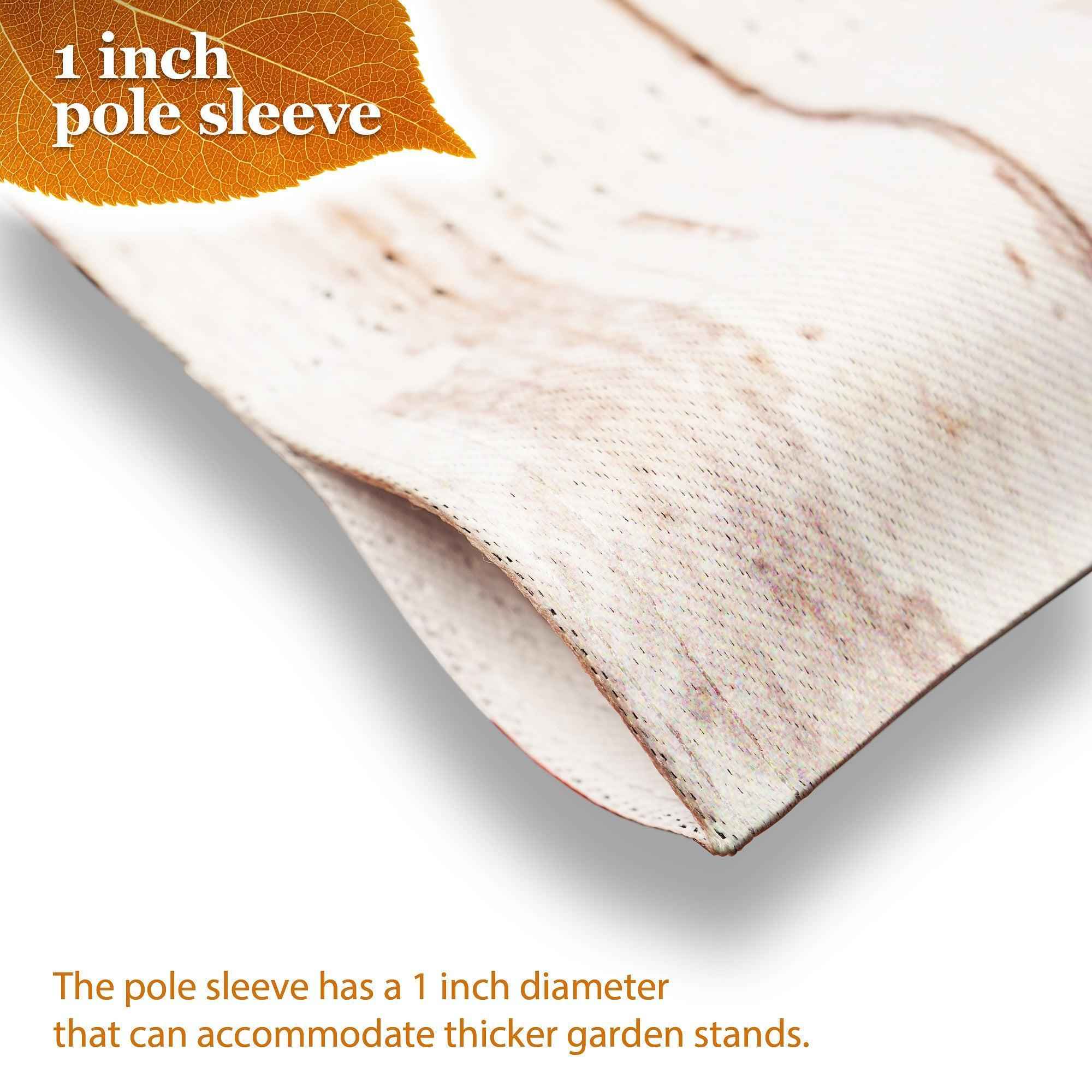 G128 Combo Pack: Garden Flag Stand Black 36 in x 16 in & Garden Flag Fall Decoration Gather Happy Moments Flower Truck 12"x18" Double-Sided Blockout Fabric