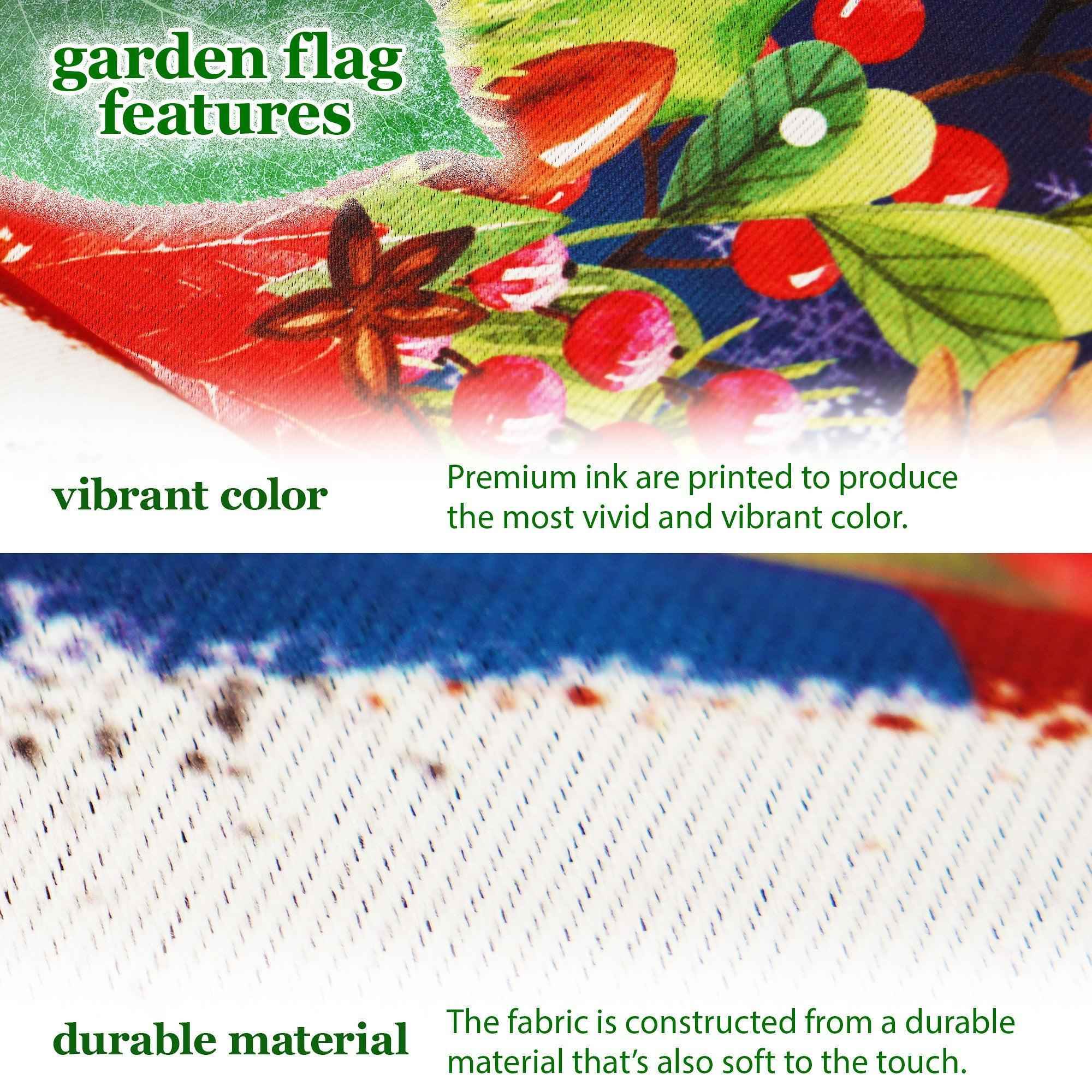 G128 Combo Pack: Garden Flag Stand Black 36 in x 16 in & Garden Flag Winter Decoration Snowman with Festive Evergreen Top Hat 12"x18" Double-Sided Blockout Fabric