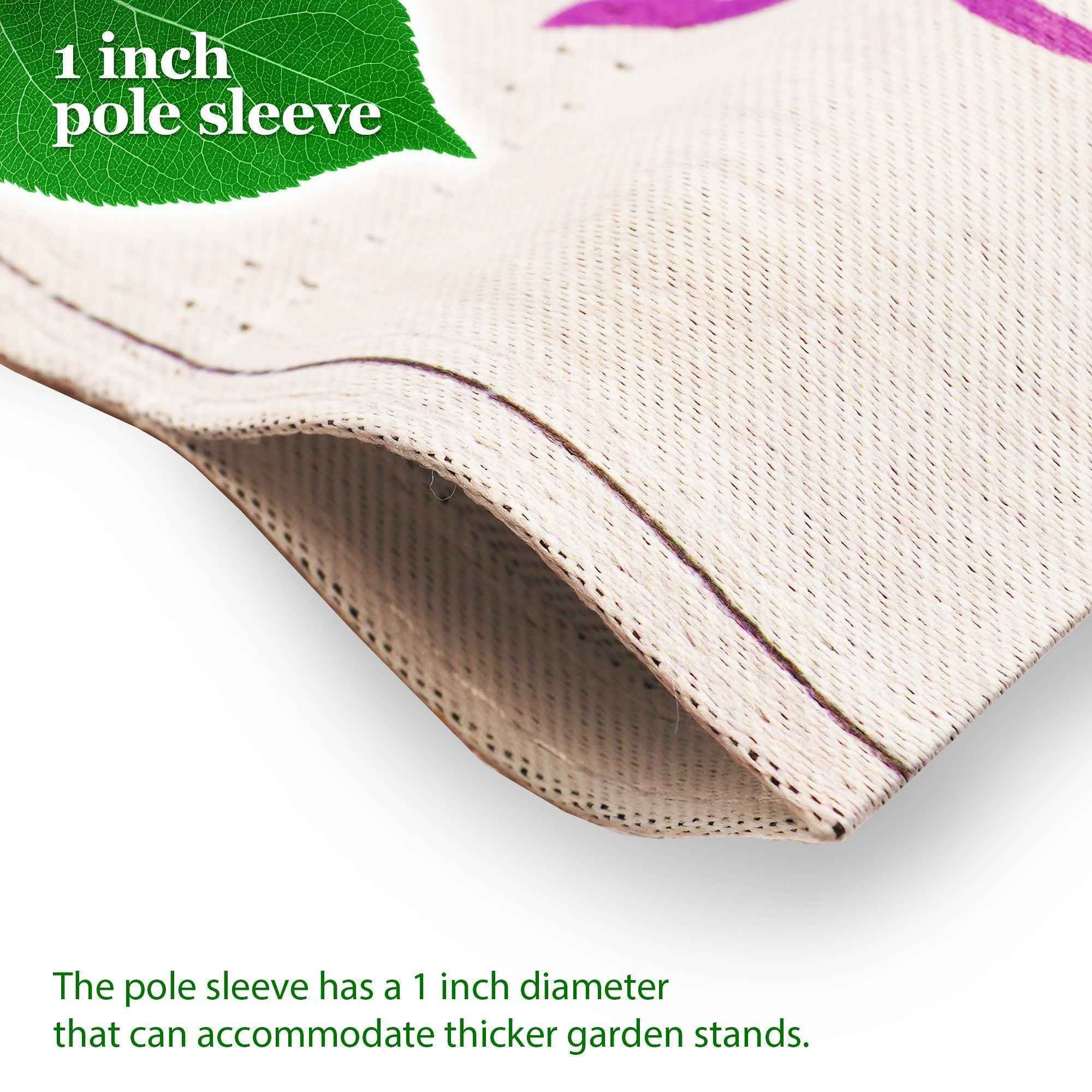 G128 Combo Pack: Garden Flag Stand Black 36 in x 16 in & Garden Flag Happy Easter Decoration Rabbit Gnome in Truck 12"x18" Double-Sided Blockout Fabric