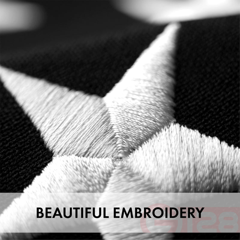 G128 - Thin Blue Line Flag 4x6 FT Embroidered Heavy Duty 220GSM Tough Spun Polyester U.S. American Flag Brass Grommets Honoring Men and Women of Law Enforcement Black White and Blue US Flag - GreatEagleInc