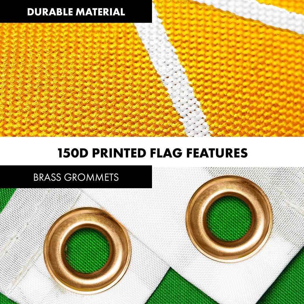 G128 Combo Pack: 6 Ft Tangle Free Spinning Flagpole (Black) & Erin Go Bragh Flag 3x5 Ft Printed 150D Polyester, Brass Grommets (Flag Included) Aluminum Flag Pole