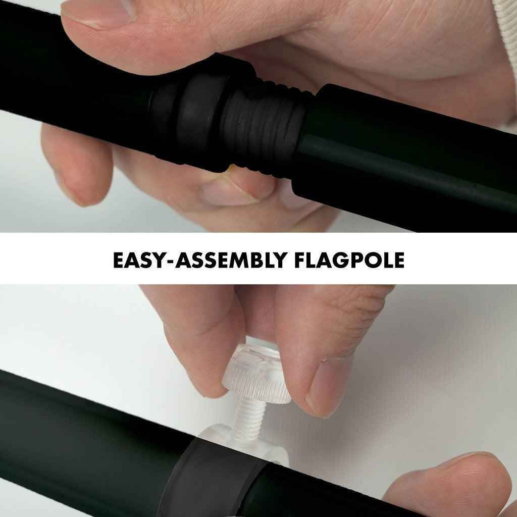 G128 Combo Pack: 6 Ft Tangle Free Spinning Flagpole (Black) & Erin Go Bragh Flag 3x5 Ft Printed 150D Polyester, Brass Grommets (Flag Included) Aluminum Flag Pole