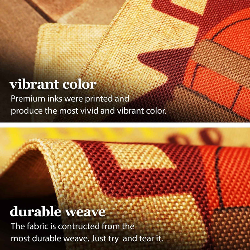 G128 Combo Pack: Garden Flag Stand Black 36 in x 16 in & Garden Flag Fall Decoration Pumpkins in Truck Bed 12"x18" Double-Sided Burlap Fabric