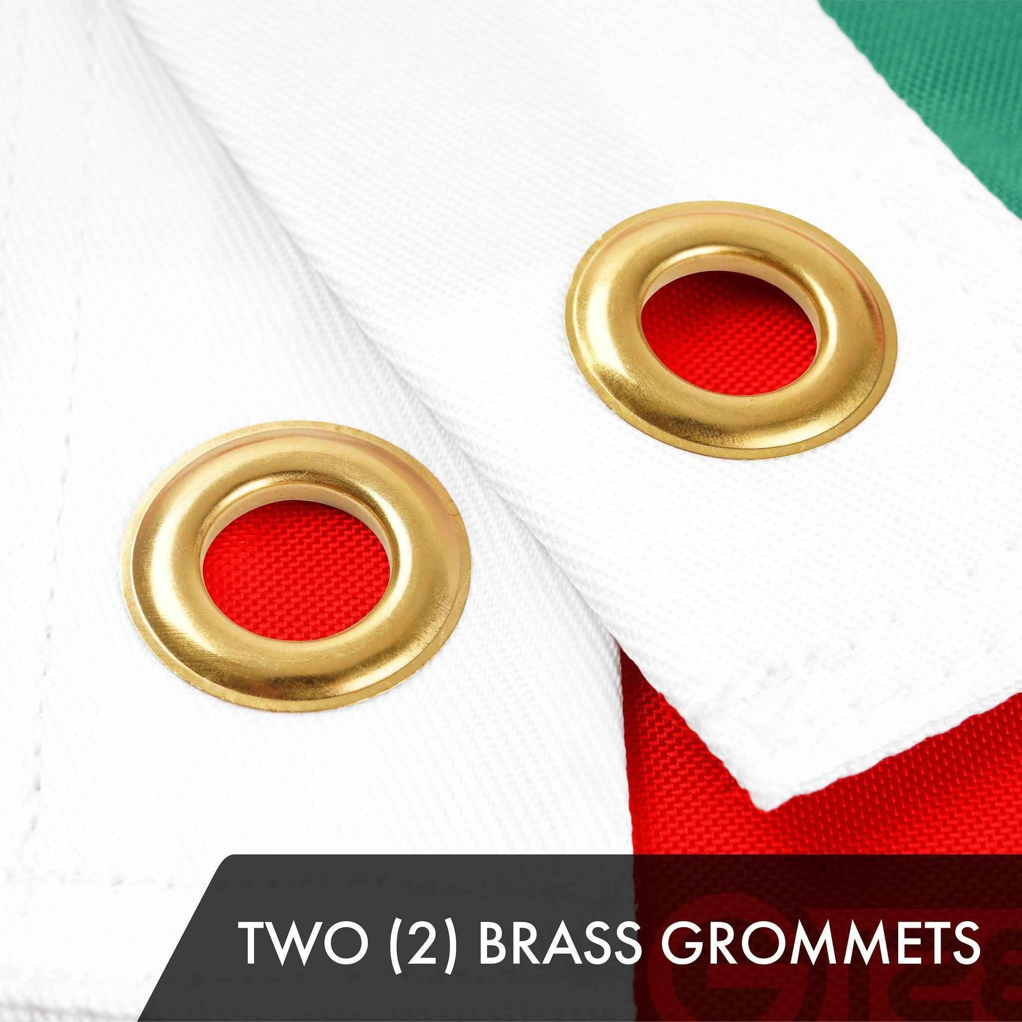 G128 Mexico Mexican Flag | 2x3 Ft | ToughWeave Series Embroidered 300D Polyester | Country Flag, Embroidered Design, Indoor/Outdoor, Brass Grommets