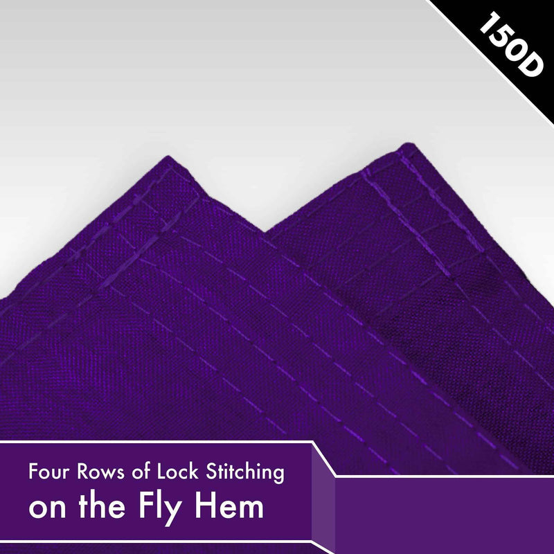 G128 2 Pack: Solid Purple Color Flag | 2.5x4 Ft | LiteWeave Pro Series Printed 150D Polyester | Indoor/Outdoor, Vibrant Colors, Brass Grommets, Thicker and More Durable Than 100D 75D Polyester