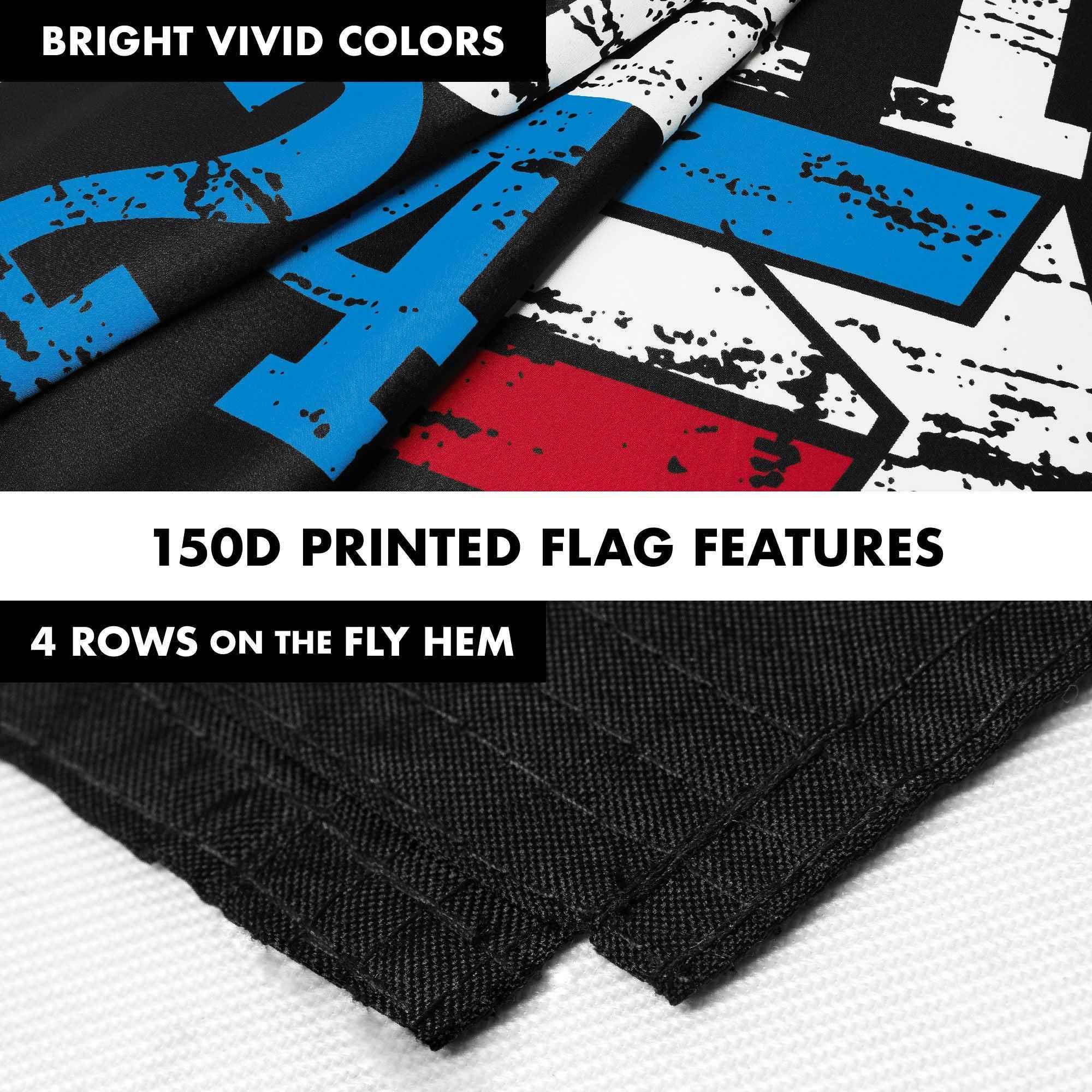 G128 Combo Pack: 6 Ft Tangle Free Aluminum Spinning Flagpole (White) & DeSantis Election 2024 Flag 3x5 Ft, LiteWeave Pro Series Printed 150D Polyester | Pole with Flag Included