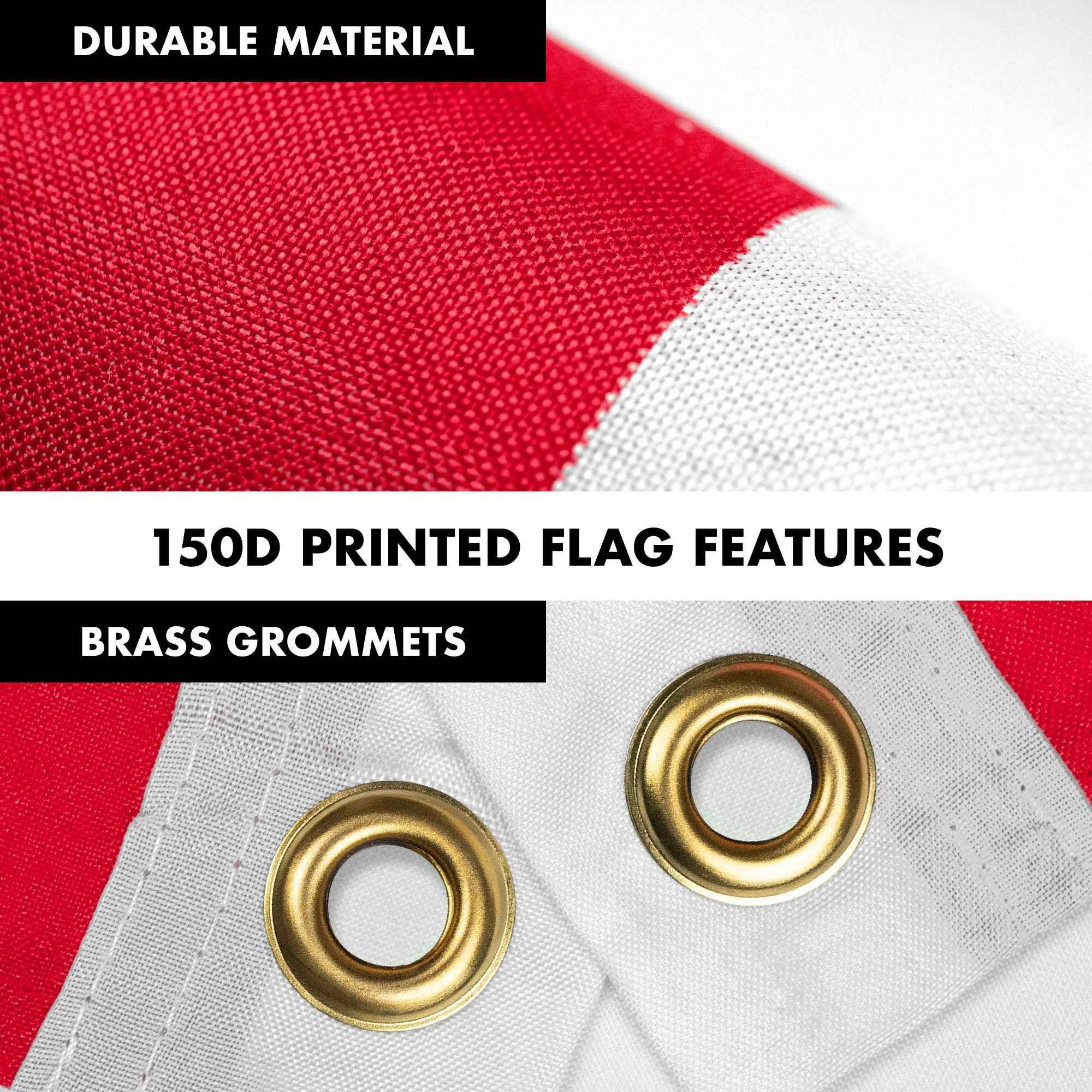 G128 Combo Pack: 6 Feet Tangle Free Spinning Flagpole (Black) Denmark Danish Flag 3x5 ft Printed 150D Brass Grommets (Flag Included) Aluminum Flag Pole