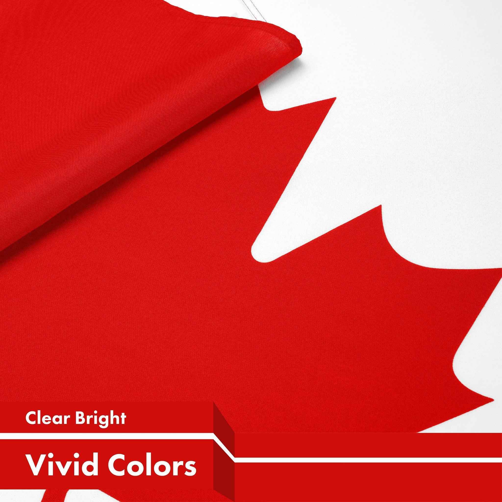 G128 Combo Pack: American USA Flag 3x5 Ft & Canada Canadian Flag 3x5 Ft | Both LiteWeave Pro Series Printed 150D Polyester, 4 Corner Brass Grommets, Perfect For Balcony/Wall