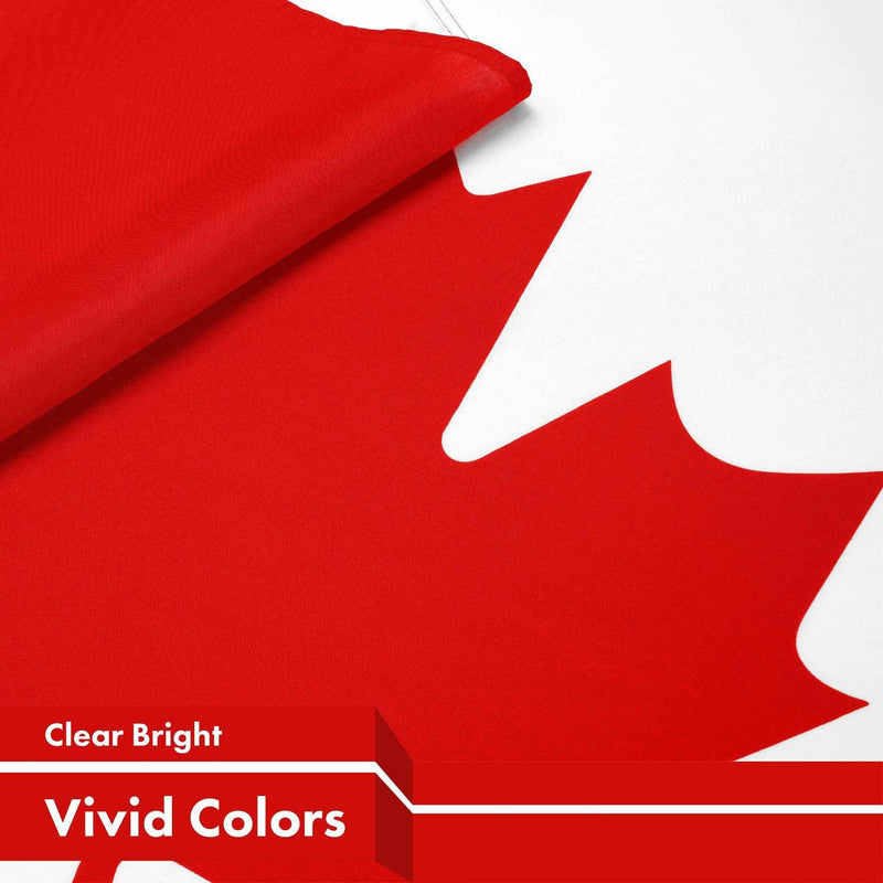 G128 Combo Pack: American USA Flag 3x5 Ft & Canada Canadian Flag 3x5 Ft | Both LiteWeave Pro Series Printed 150D Polyester, 4 Corner Brass Grommets, Perfect For Balcony/Wall