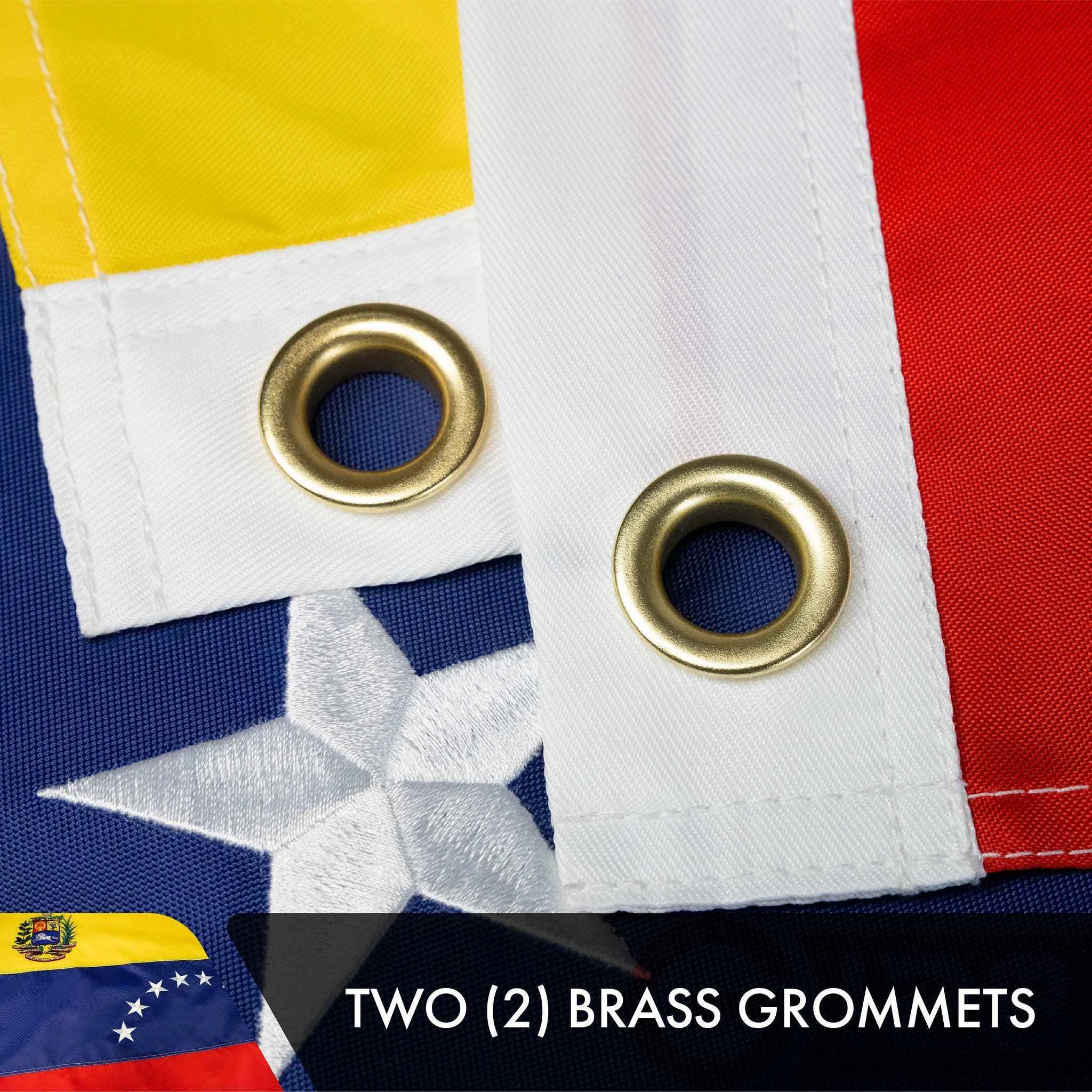 Venezuela Venezuelan Flag 3x5 Ft 2-Pack Double-sided Embroidered Polyester By G128