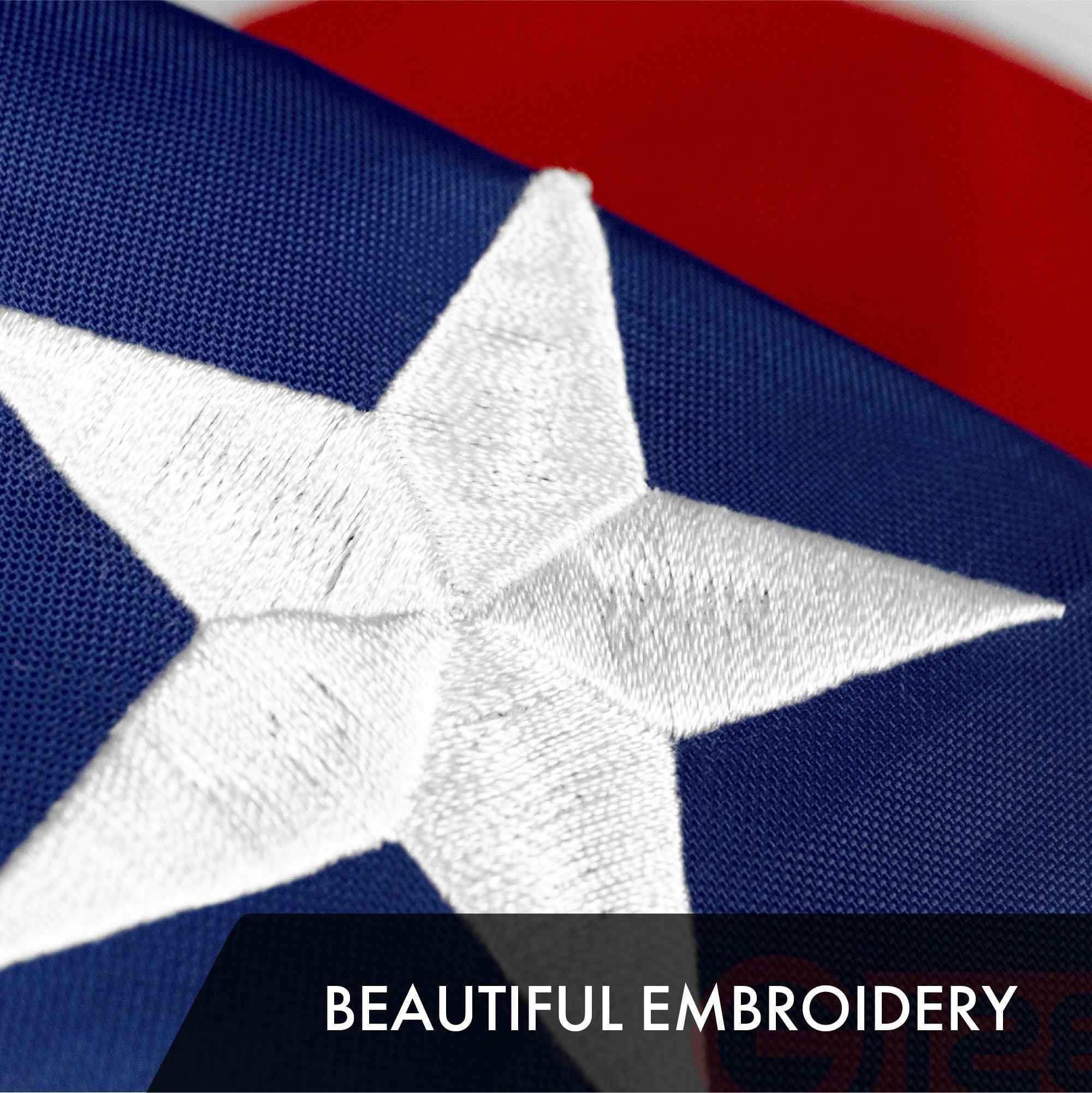 G128 3 Pack: Ohio OH State Flag | 2.5x4 Ft | ToughWeave Series Embroidered 300D Polyester | Embroidered Design, Indoor/Outdoor, Brass Grommets