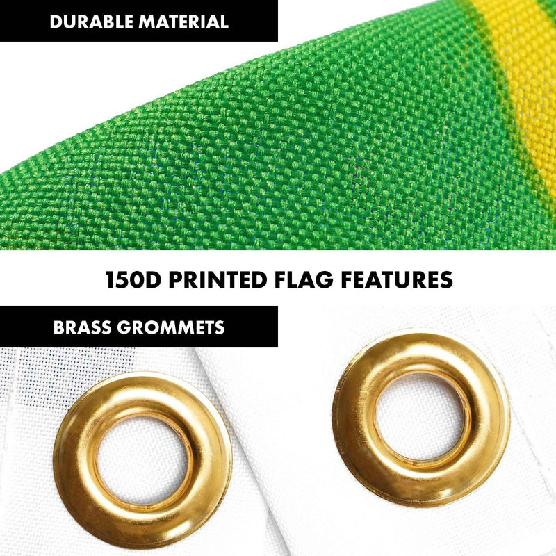 G128 Combo Pack: 6 Ft Tangle Free Aluminum Spinning Flagpole (Black) & Nicaragua Nicaraguan Flag 3x5 Ft, LiteWeave Pro Series Printed 150D Polyester | Pole with Flag Included