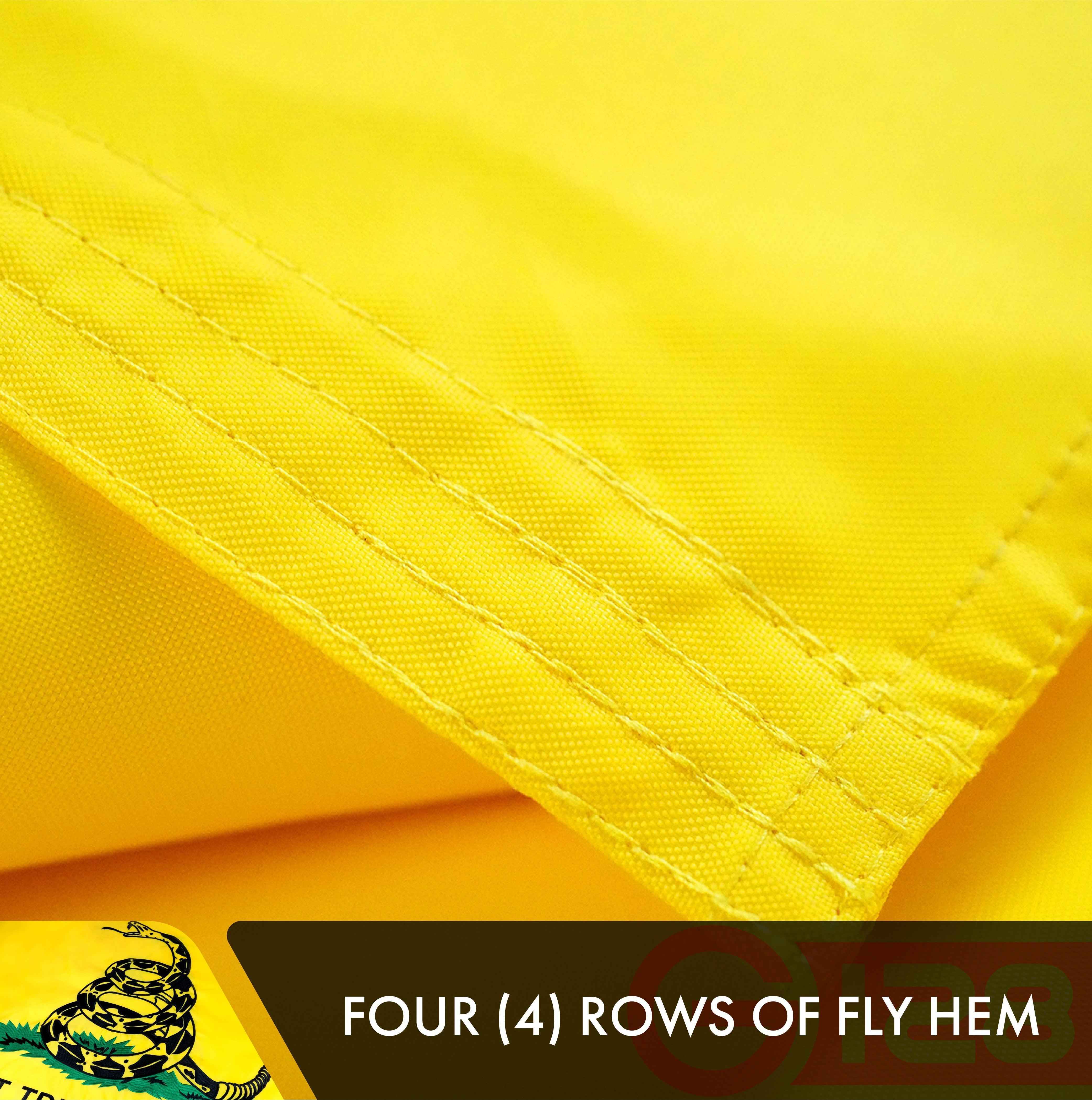 Gadsden Don't Tread on Me Flag 2x3FT 3-Pack Double-sided Embroidered Polyester By G128