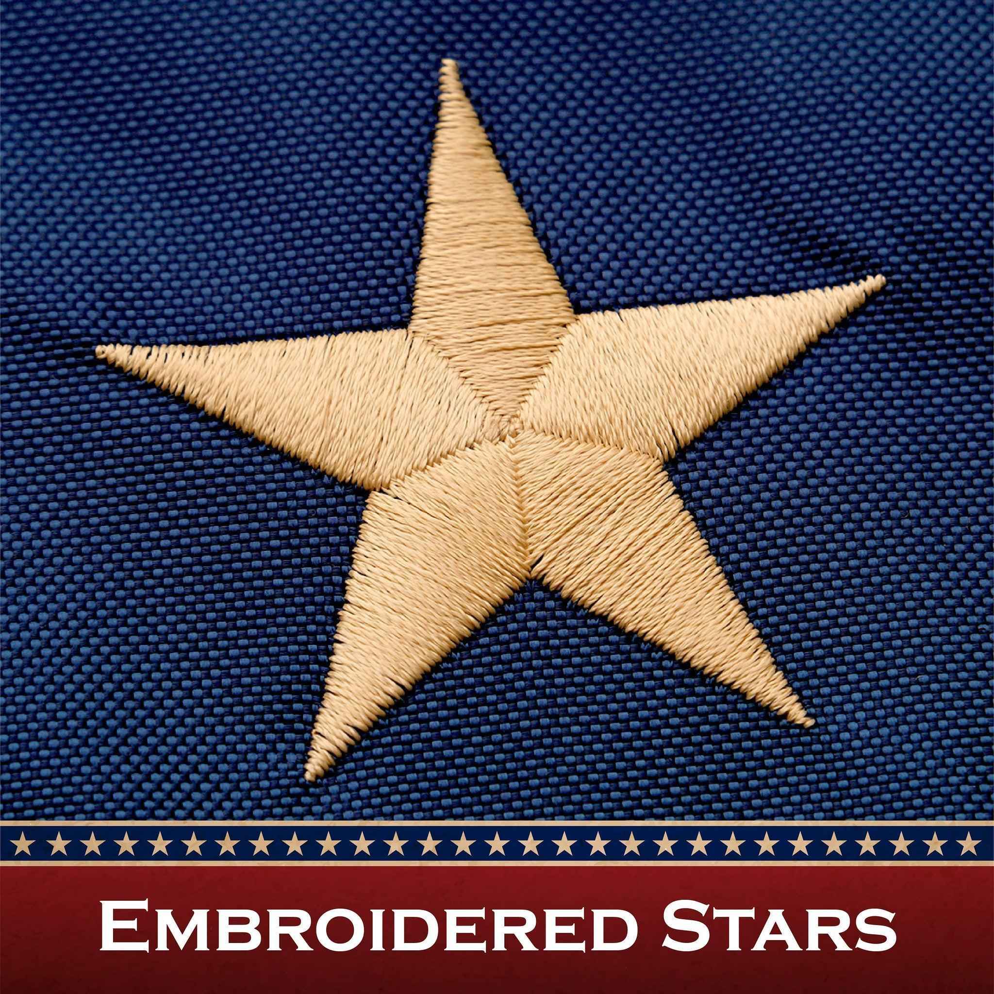 G128 5 Pack: American USA Tea-Stained Flag | 2.5x4 Ft | ToughWeave Pro Series Pole Sleeve Embroidered 420D Polyester | Embroidered Stars