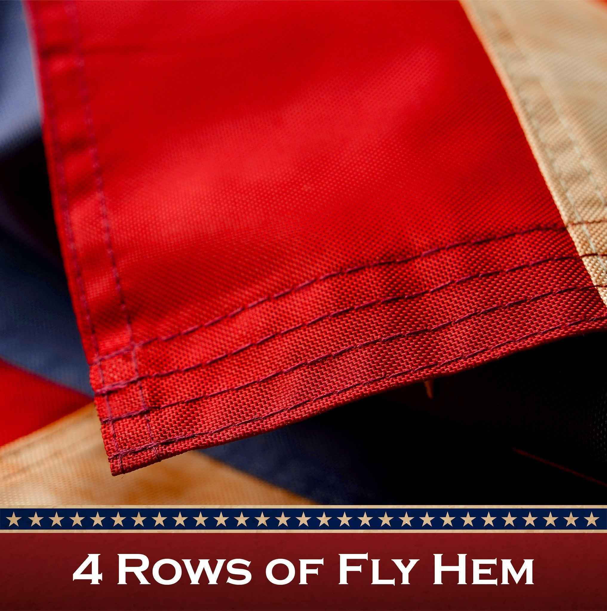 G128 5 Pack: American USA Tea-Stained Flag | 2.5x4 Ft | ToughWeave Pro Series Pole Sleeve Embroidered 420D Polyester | Embroidered Stars