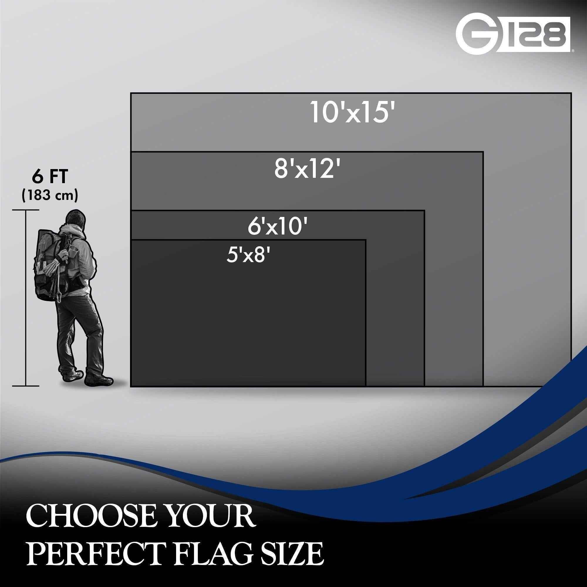 G128 Combo Pack: American USA Flag 6x10 Ft & Ohio OH State Flag 6x10 Ft | Both StormFlyer Series Embroidered 220GSM Spun Polyester, Brass Grommets