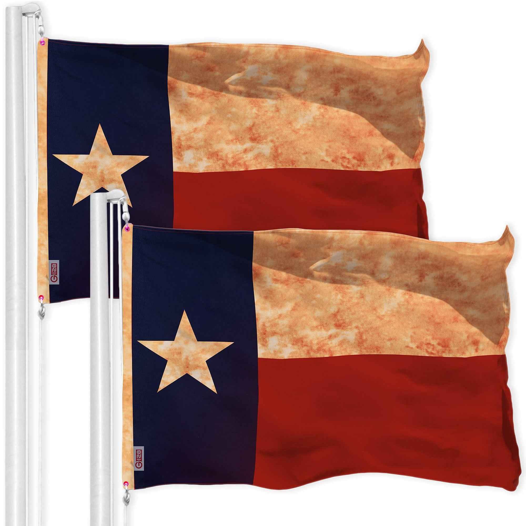 G128 2 Pack: Texas Tea-Stained Flag | 3x5 Ft | LiteWeave Pro Series Printed 300D Polyester | Indoor/Outdoor, Vibrant Colors, Brass Grommets, Thicker and More Durable Than 100D 75D Polyester