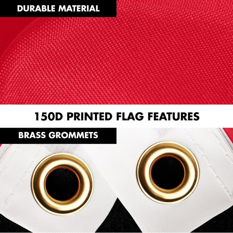 G128 Combo Pack: 6 Ft Tangle Free Aluminum Spinning Flagpole (Silver) & Trinidad and Tobago Flag 3x5 Ft, LiteWeave Pro Series Printed 150D Polyester | Pole with Flag Included G128