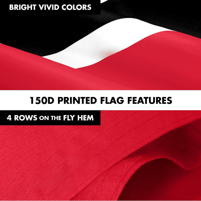 G128 Combo Pack: 6 Ft Tangle Free Aluminum Spinning Flagpole (Silver) & Trinidad and Tobago Flag 3x5 Ft, LiteWeave Pro Series Printed 150D Polyester | Pole with Flag Included G128