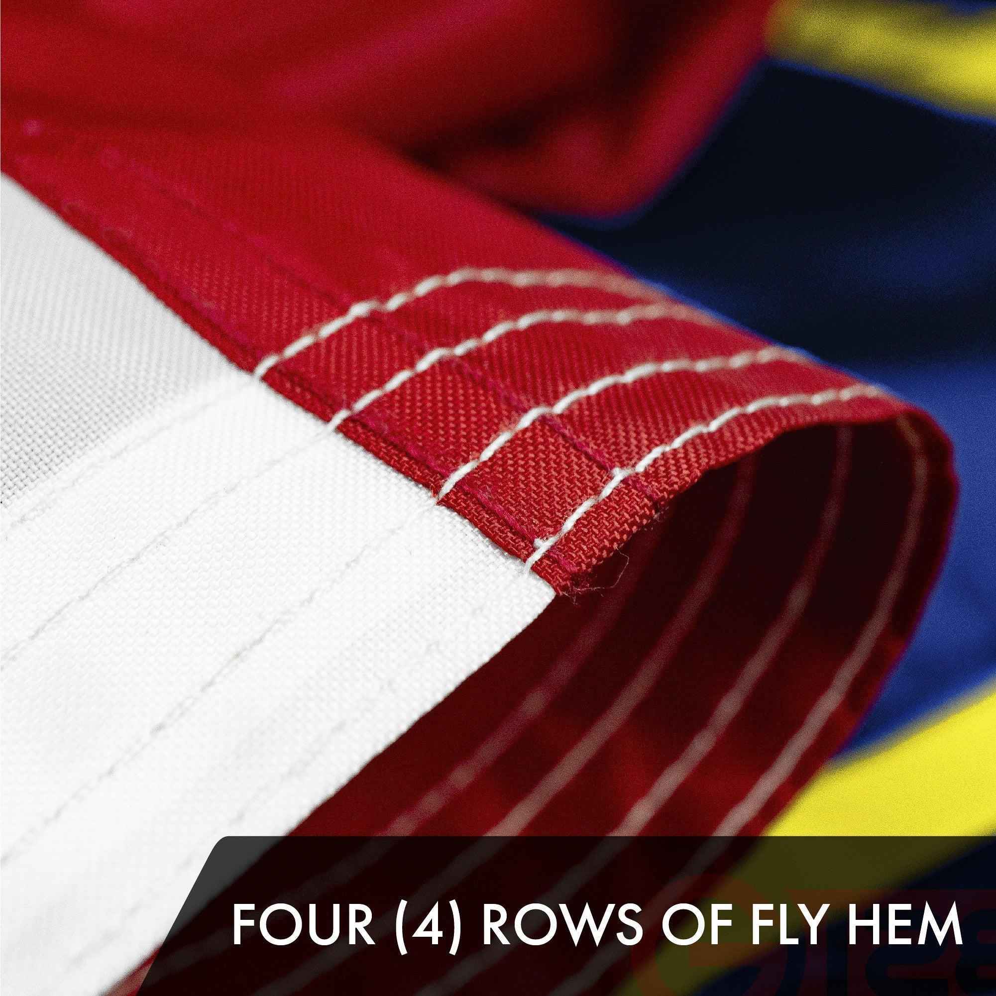 G128 Combo Pack: USA American Flag 3x5 Ft Embroidered Stars & North Carolina State Flag 3x5 Ft Embroidered