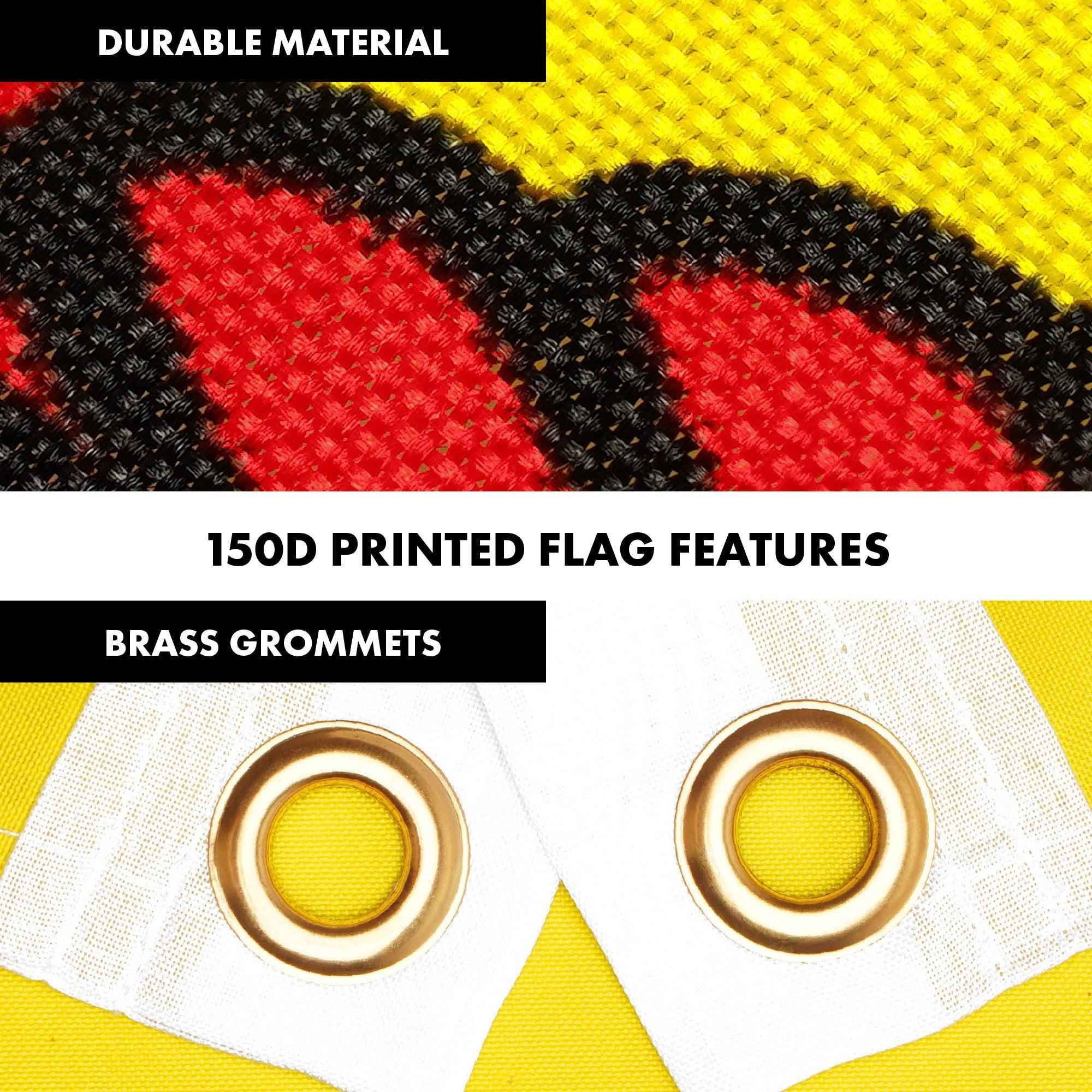 G128 Combo Pack: 6 Ft Tangle Free Aluminum Spinning Flagpole (White) & Vatican City Flag 3x5 Ft, LiteWeave Pro Series Printed 150D Polyester | Pole with Flag Included