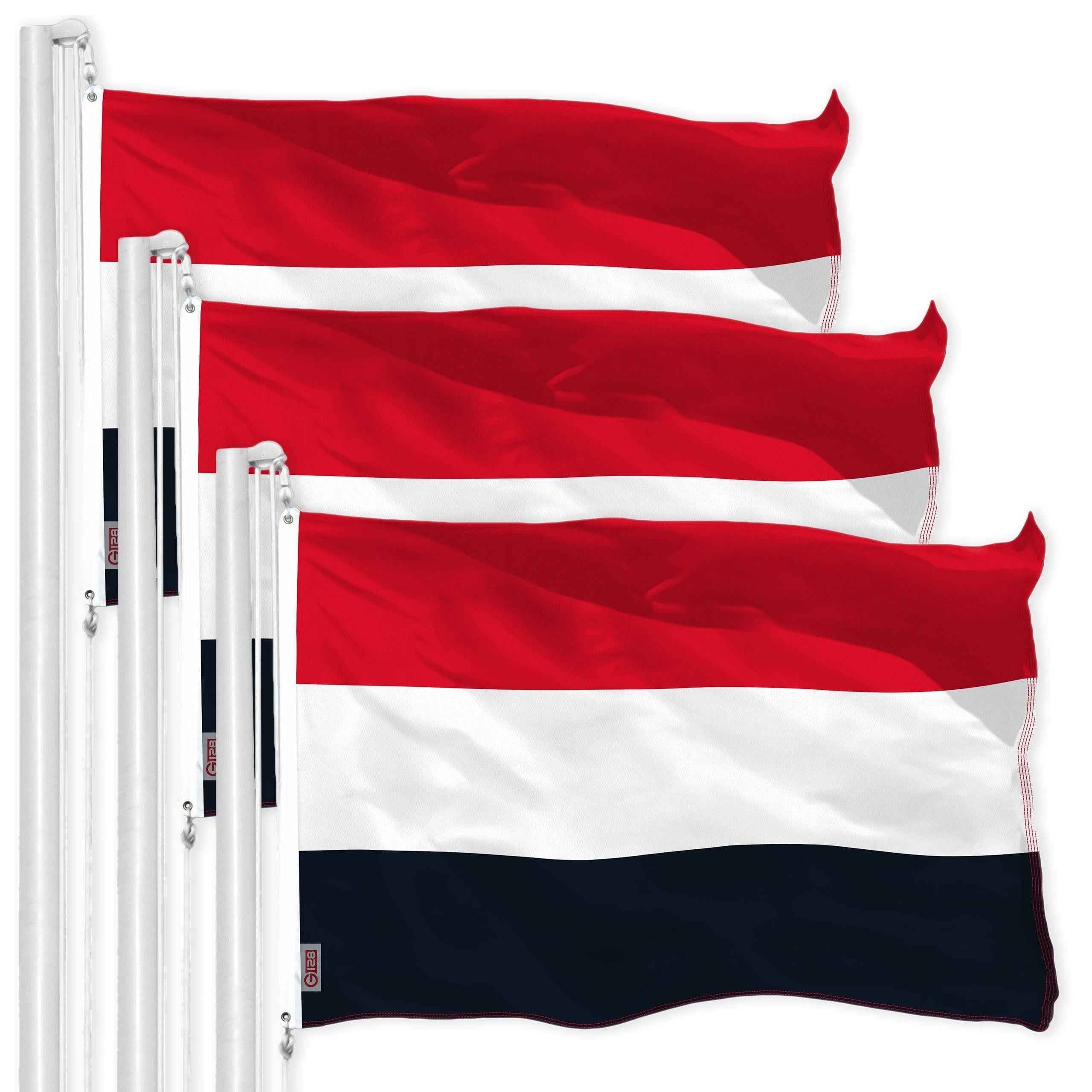 G128 3 Pack: Yemen (Yemeni) Flag | 3x5 feet | Printed 150D Indoor/Outdoor, Vibrant Colors, Brass Grommets, Quality Polyester, Much Thicker More Durable Than 100D 75D Polyester