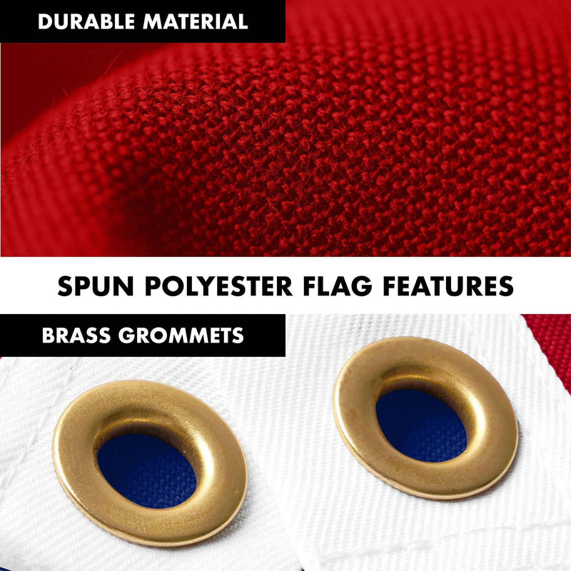 G128 Combo Pack: 6 Ft Tangle Free Spinning Flagpole (Black) & North Carolina Flag 3x5 Ft Embroidered 220GSM Spun Polyester, Brass Grommets (Flag Included) Aluminum Flag Pole