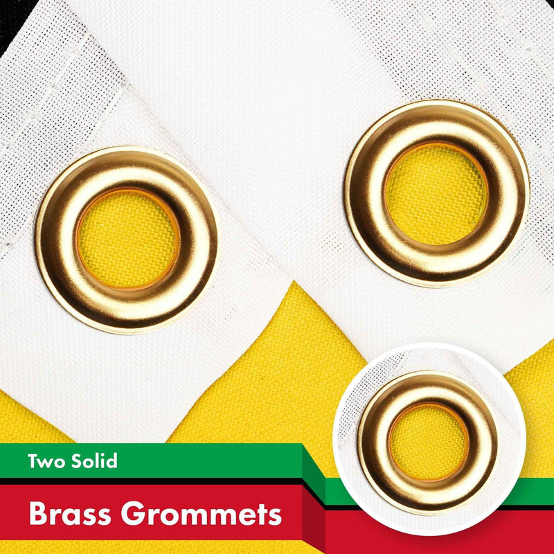 G128 2 Pack: Guyana Guyanese Flag | 3x5 Ft | LiteWeave Pro Series Printed 150D Polyester | Country Flag, Indoor/Outdoor, Vibrant Colors, Brass Grommets, Thicker and More Durable Than 100D 75D Polyester