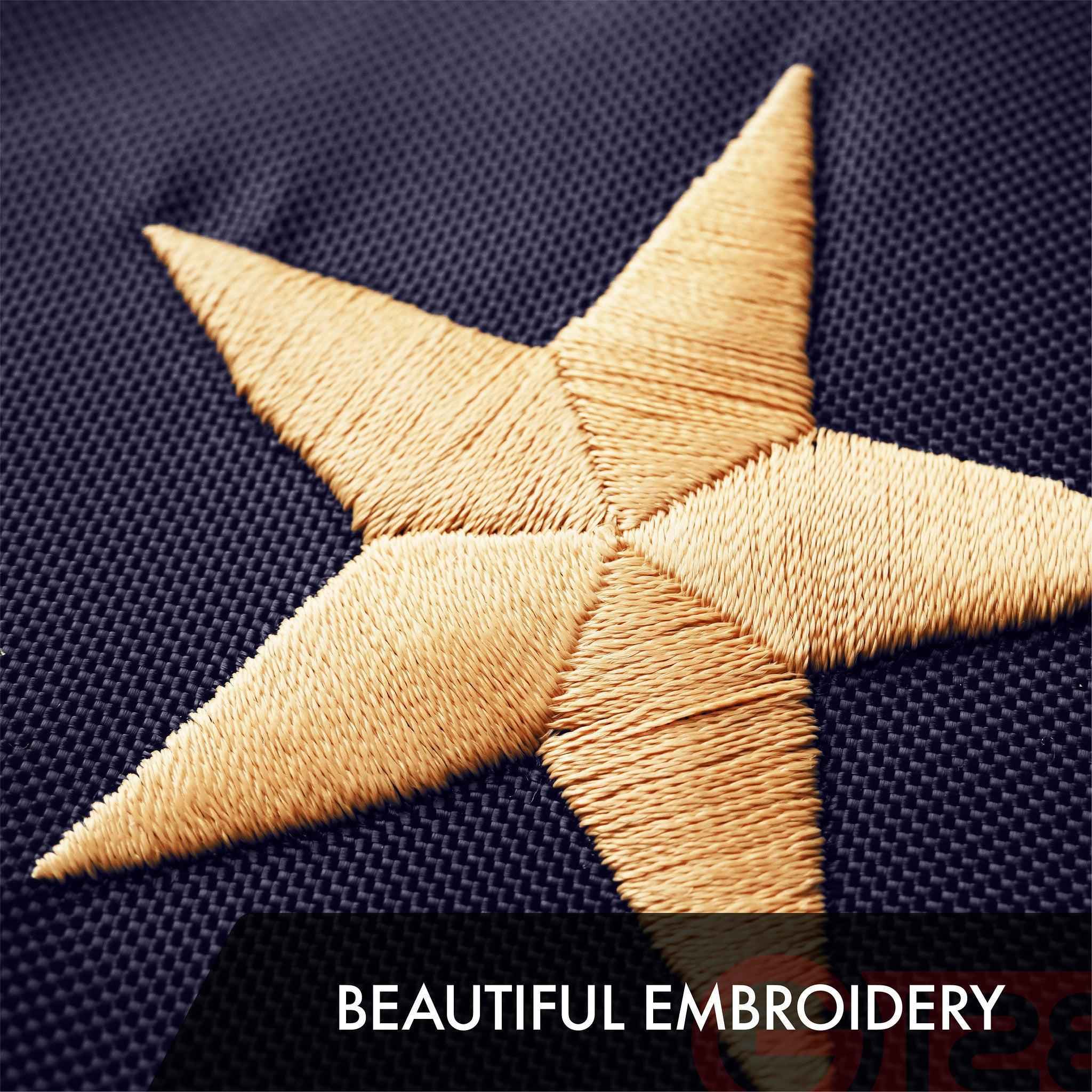 G128 Combo Pack: American USA Tea-Stained Flag 2.5x4 Ft & 1776 Tea-Stained Flag 2.5x4 Ft | Both ToughWeave Pro Series Embroidered 420D Polyester, Embroidered Design, Indoor/Outdoor, Brass Grommets