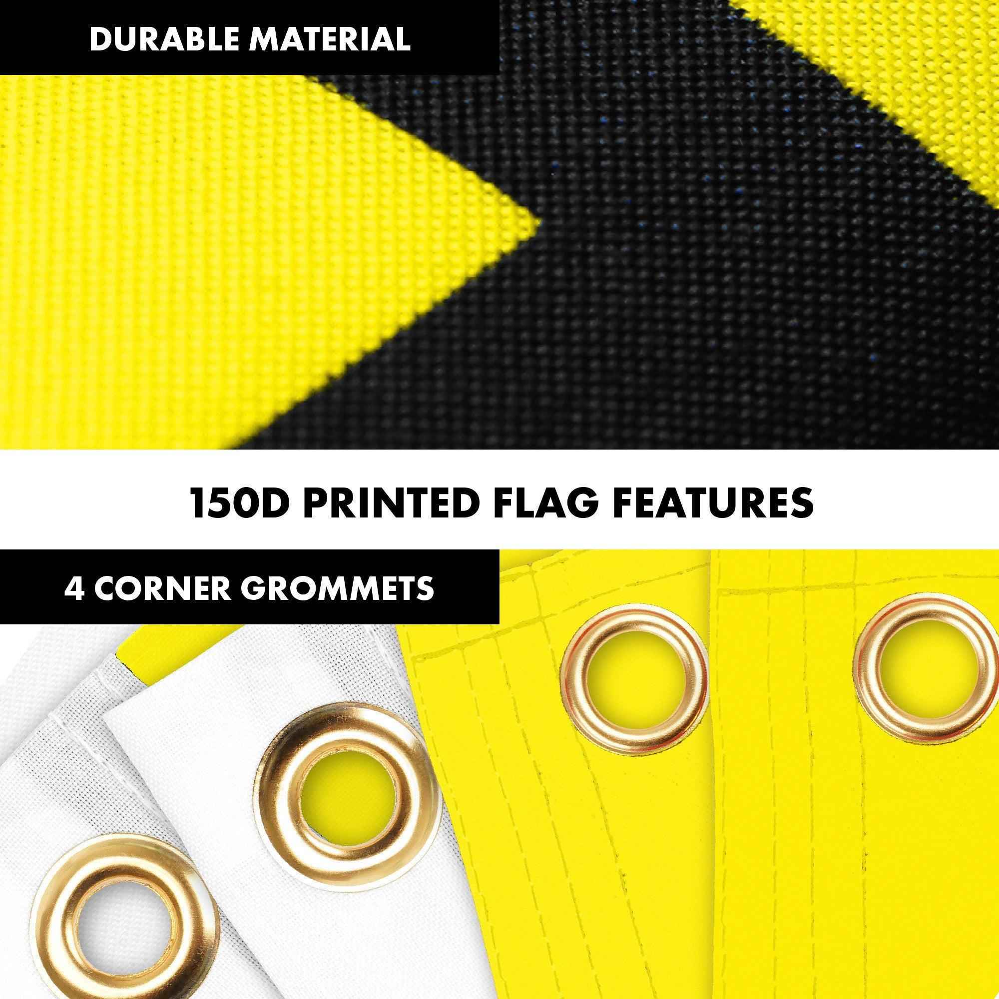 G128 Combo Pack: 6 Ft Tangle Free Aluminum Spinning Flagpole (Black) & Gadsden Don't Tread On Me Flag 3x5 Ft, LiteWeave Pro Printed 150D Polyester, 4 Corner Brass Grommets | Pole with Flag Included