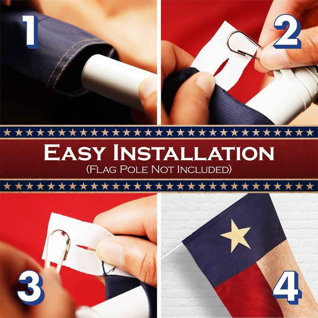 G128 3 Pack: Texas Tea-Stained Flag | 2x3 Ft | ToughWeave Pro Series Pole Sleeve Embroidered 420D Polyester | Embroidered Design, Indoor/Outdoor, High Quality, NO Flagpole Included