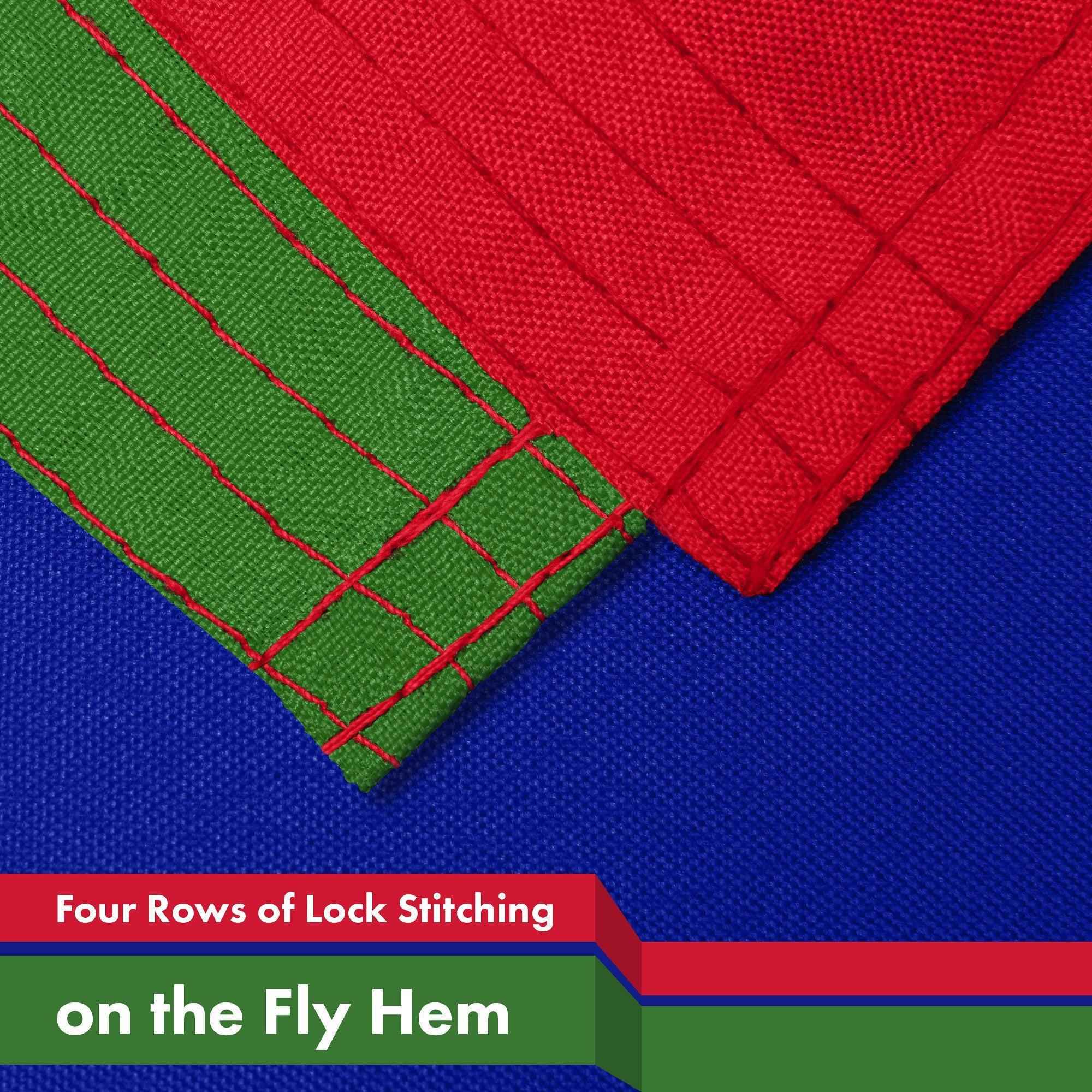 G128 2 Pack: Gambia Gambian Flag | 3x5 Ft | LiteWeave Pro Series Printed 150D Polyester | Country Flag, Indoor/Outdoor, Vibrant Colors, Brass Grommets, Thicker and More Durable Than 100D 75D Polyester