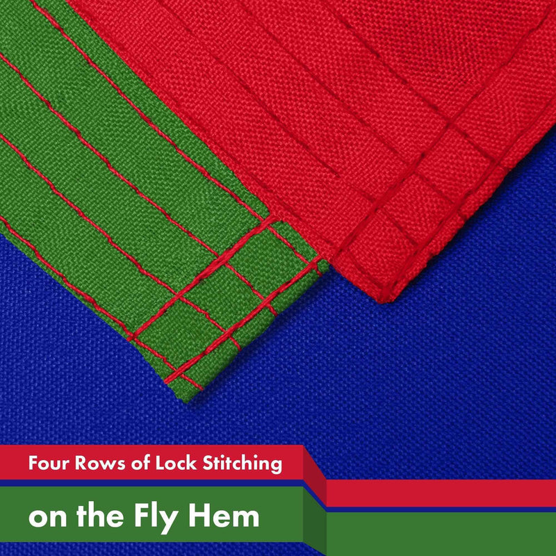 G128 2 Pack: Gambia Gambian Flag | 3x5 Ft | LiteWeave Pro Series Printed 150D Polyester | Country Flag, Indoor/Outdoor, Vibrant Colors, Brass Grommets, Thicker and More Durable Than 100D 75D Polyester