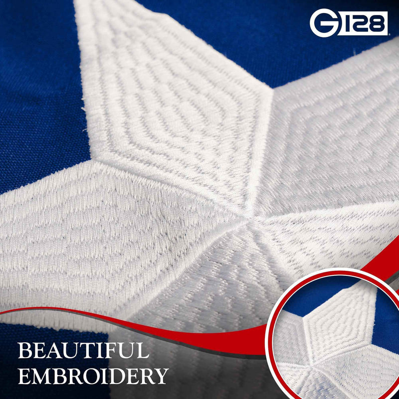 G128 5 Pack: Puerto Rico Puerto Rican Flag | 2x3 Ft | StormFlyer Series Embroidered 220GSM Spun Polyester | Embroidered Design, Indoor/Outdoor, Brass Grommets, Heavy Duty, All Weather