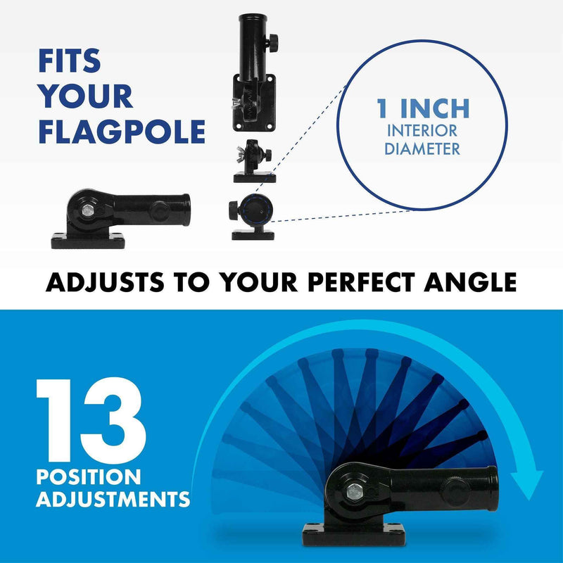 G128 Combo Pack: 6 Ft Tangle Free Spinning Flagpole (Black) & Delaware Flag 3x5 Ft Printed 150D Polyester, Brass Grommets (Flag Included) Aluminum Flag Pole