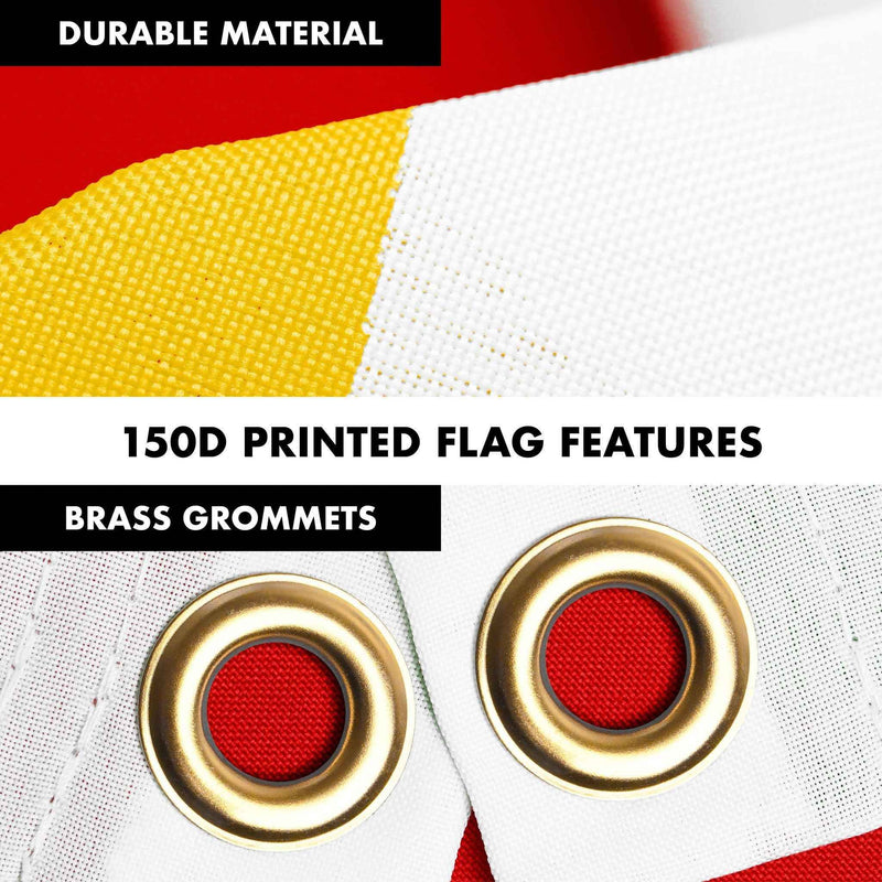 G128 Combo Pack: 6 Ft Tangle Free Spinning Flagpole (Silver) & Tajikistan Flag 3x5 Ft Printed 150D Polyester, Brass Grommets (Flag Included) Aluminum Flag Pole