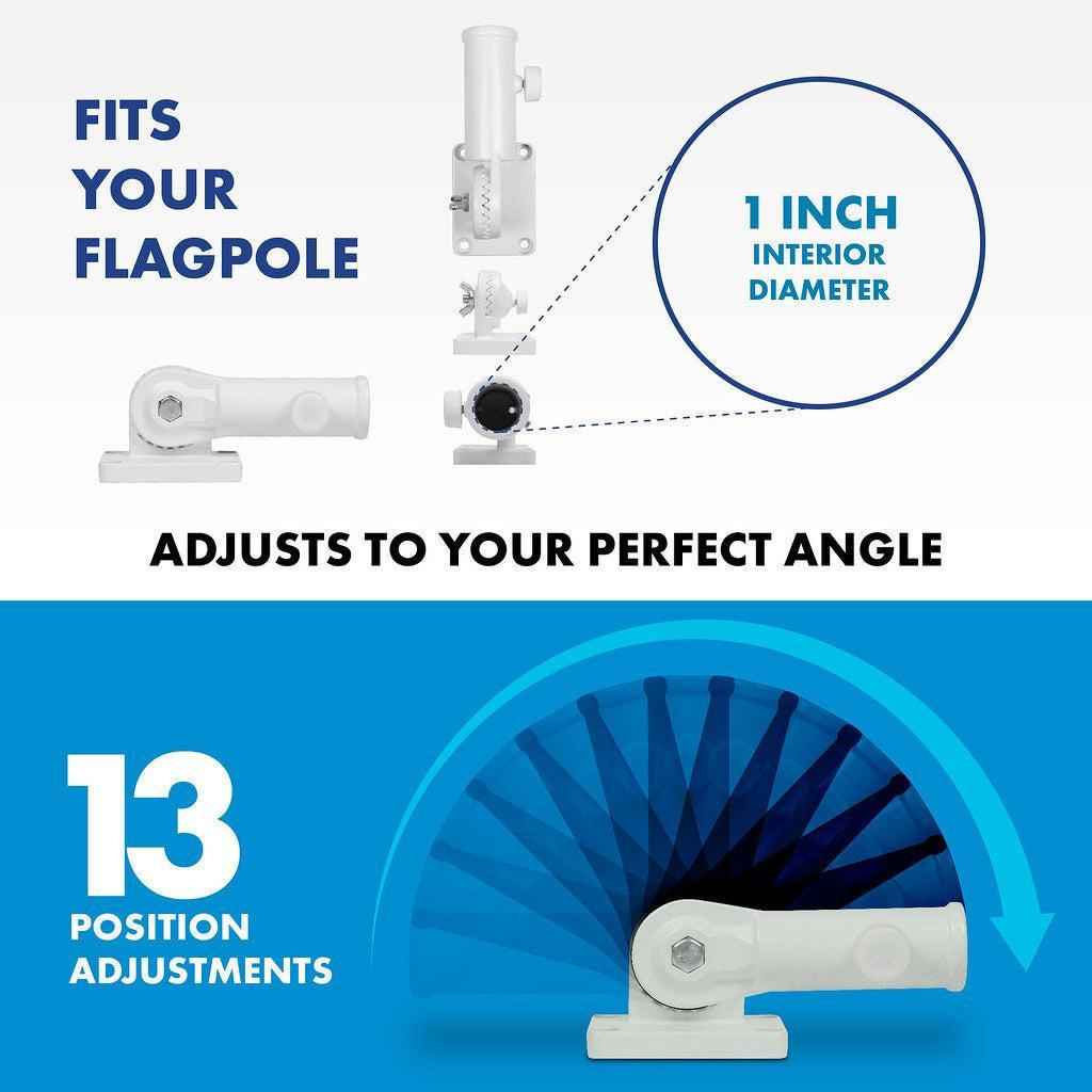 G128 Combo Pack: 6 Ft Tangle Free Spinning Flagpole (White) & Paraguay Flag 3x5 Ft Printed 150D Polyester, Brass Grommets (Flag Included) Aluminum Flag Pole